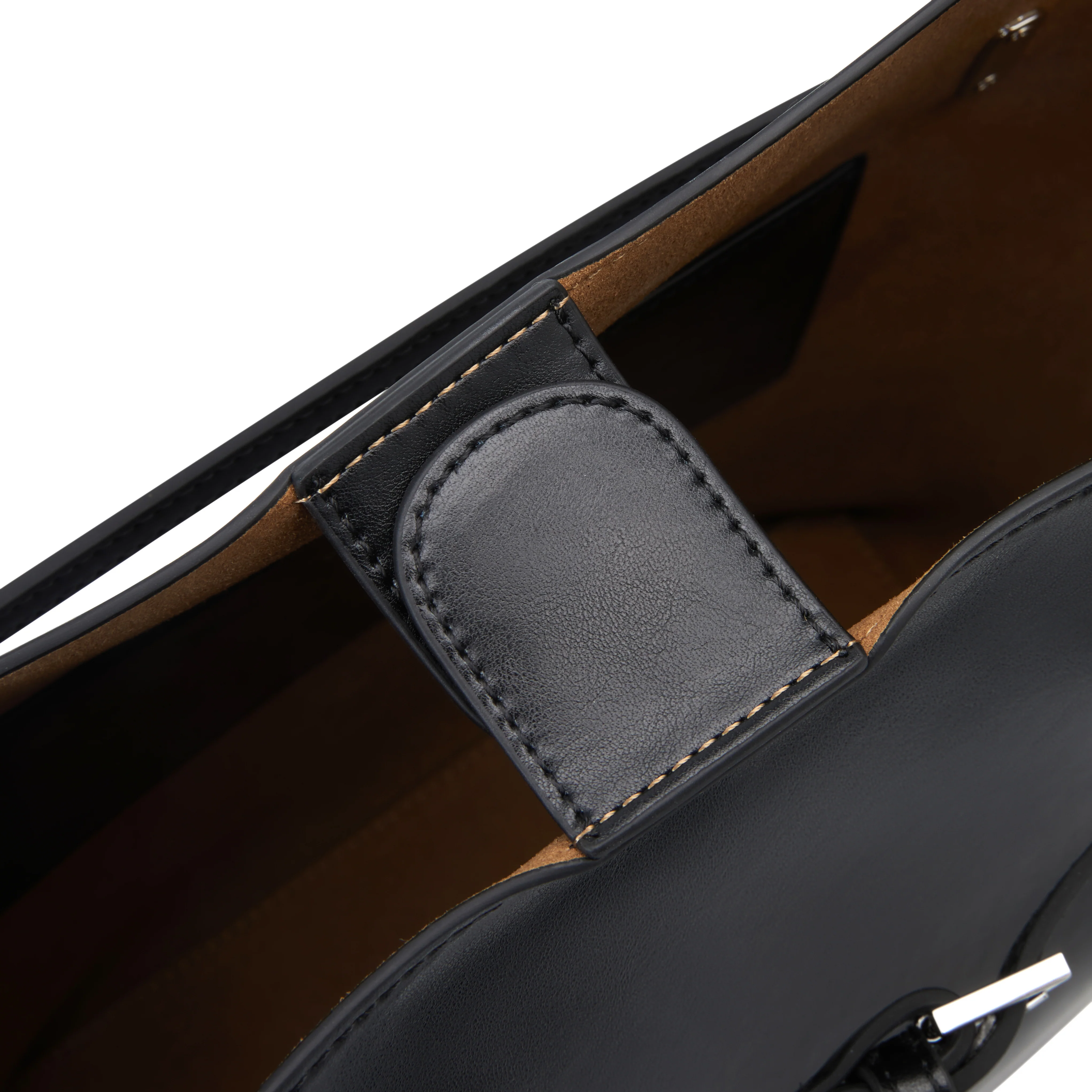 Black Belted Leather Tote Bag - Image 6