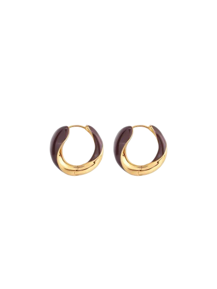 Chocolate Orbit Hoop Earrings