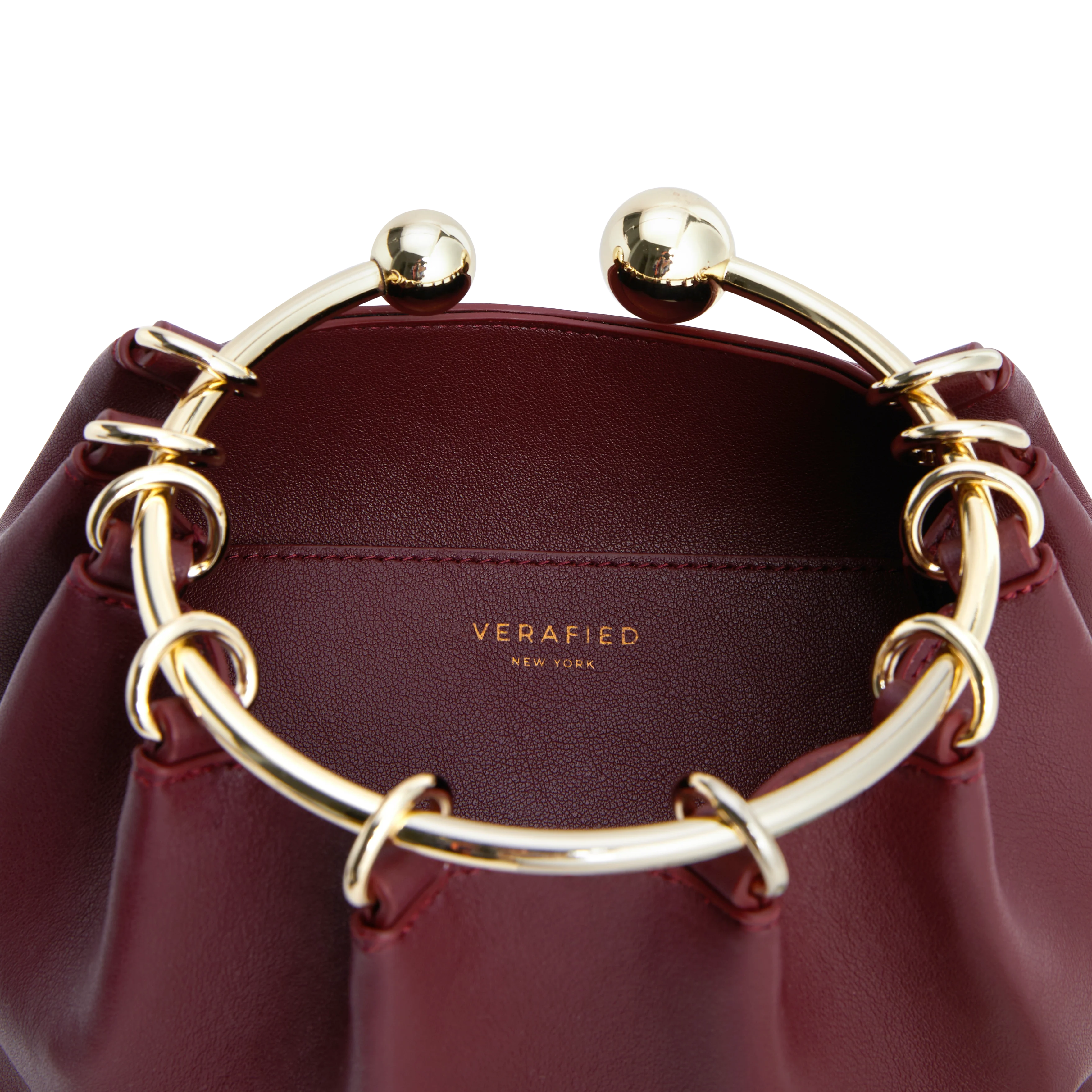 Burgundy Ring Handle Bag - Image 3