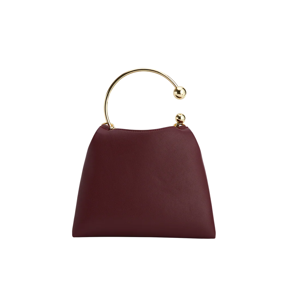 Burgundy Ring Handle Bag - Image 5