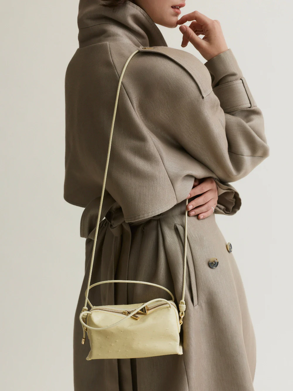 Butter Ostrich Café Mini Bag - Image 12