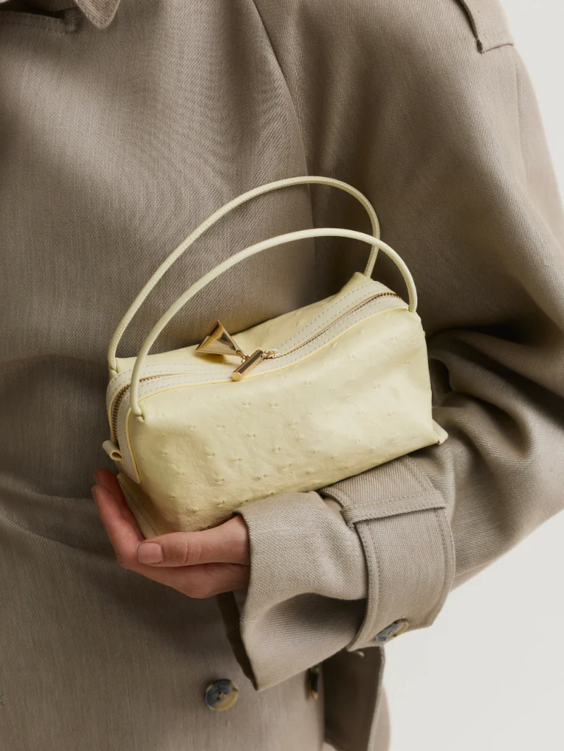 Butter Ostrich Café Mini Bag - Image 9