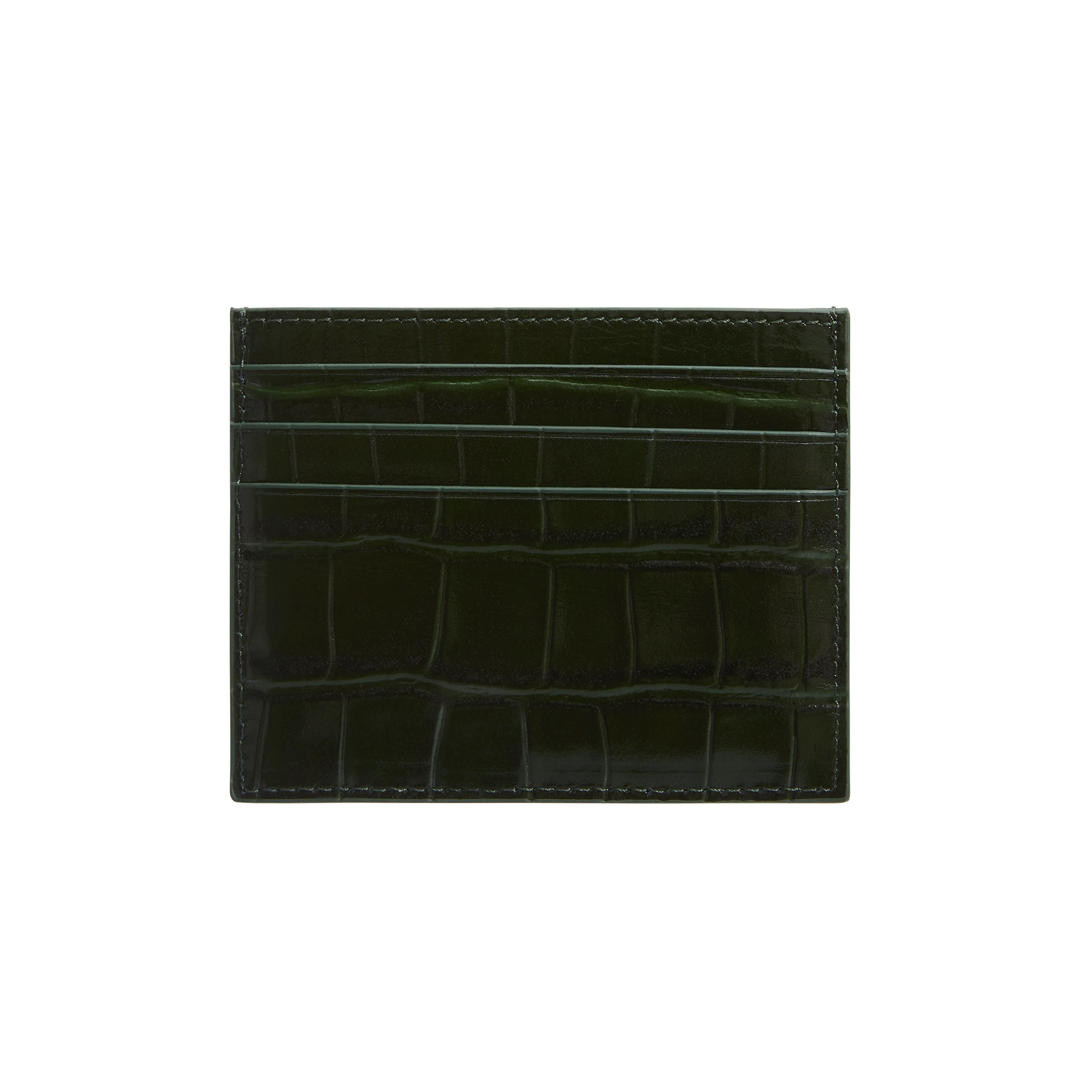 Emerald Croc Embossed Cardholder - Image 3