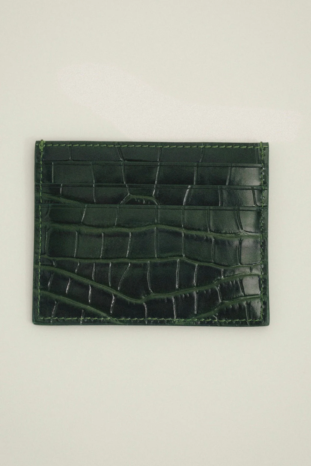 Emerald Croc Embossed Cardholder - Image 7