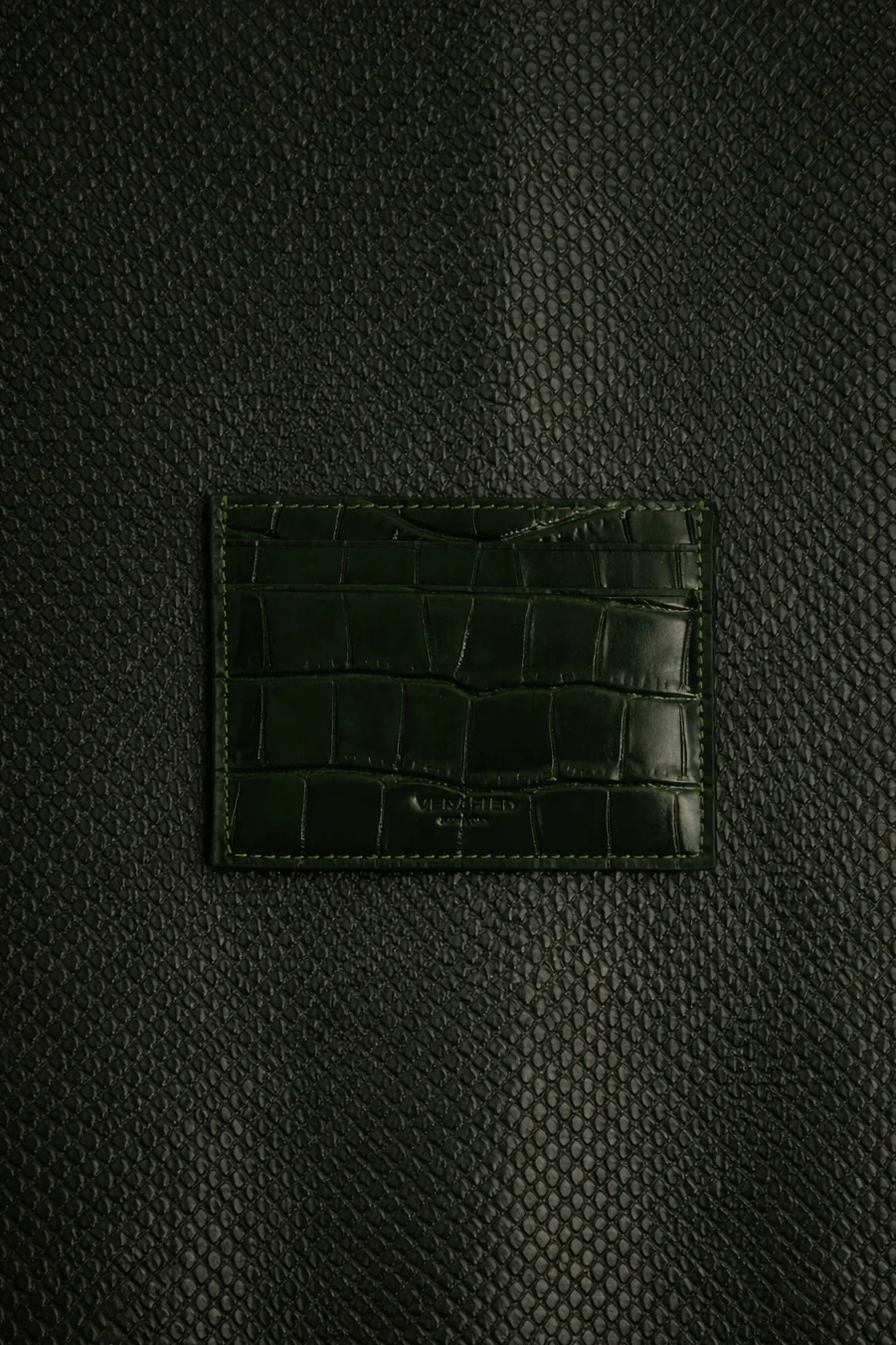 Emerald Croc Embossed Cardholder - Image 8