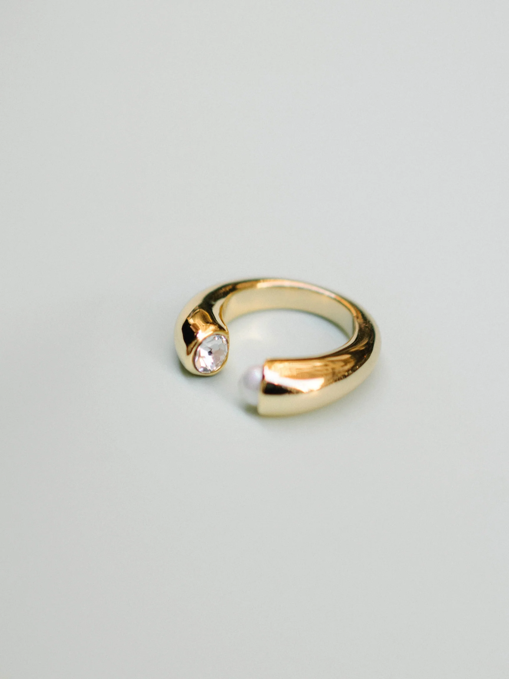 Crystal Pearl Open Ring - Image 3