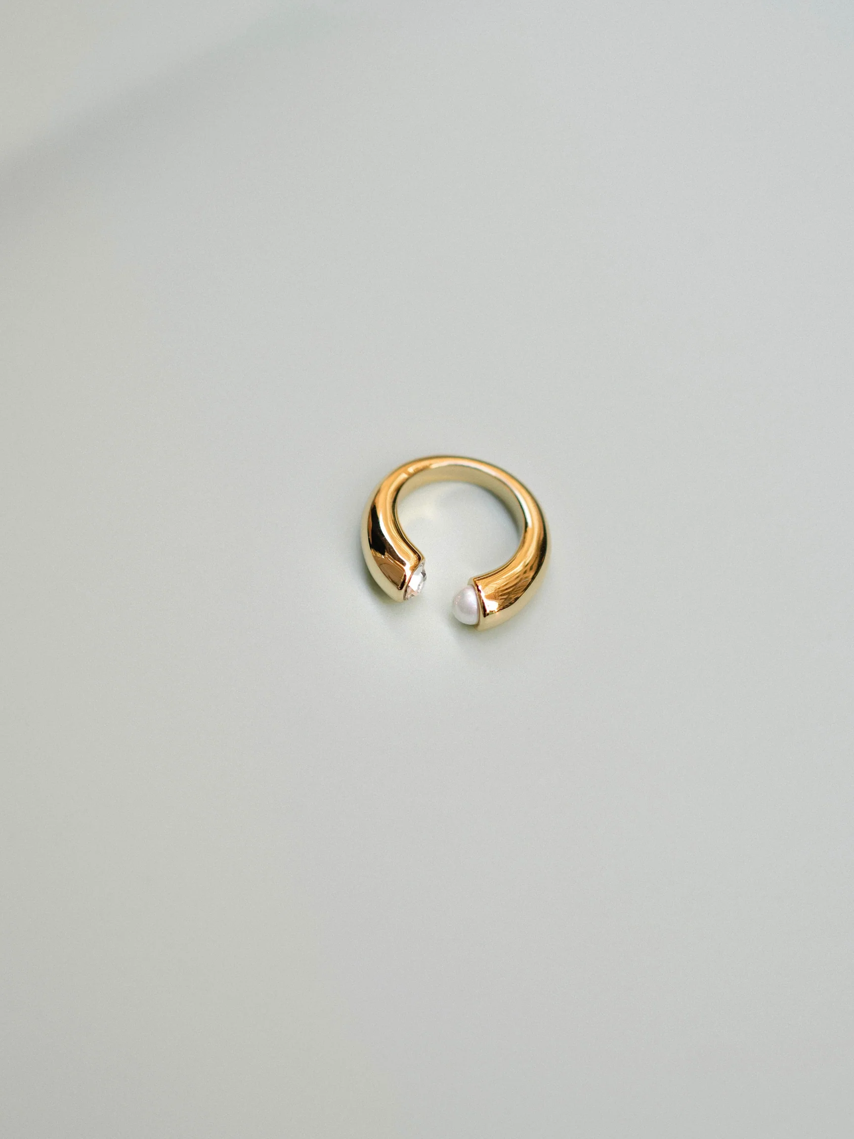 Crystal Pearl Open Ring - Image 4