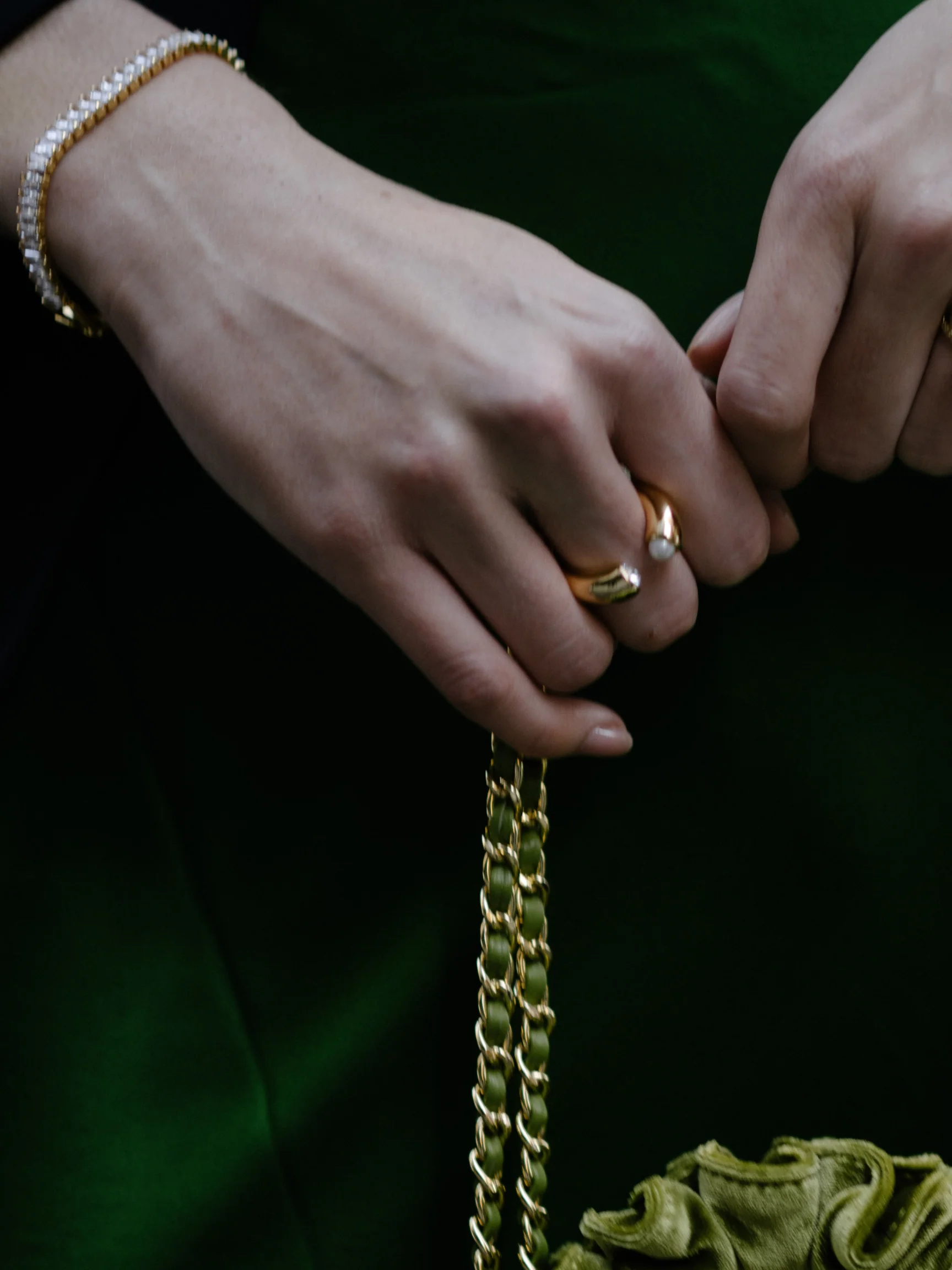 Crystal Pearl Open Ring - Image 6