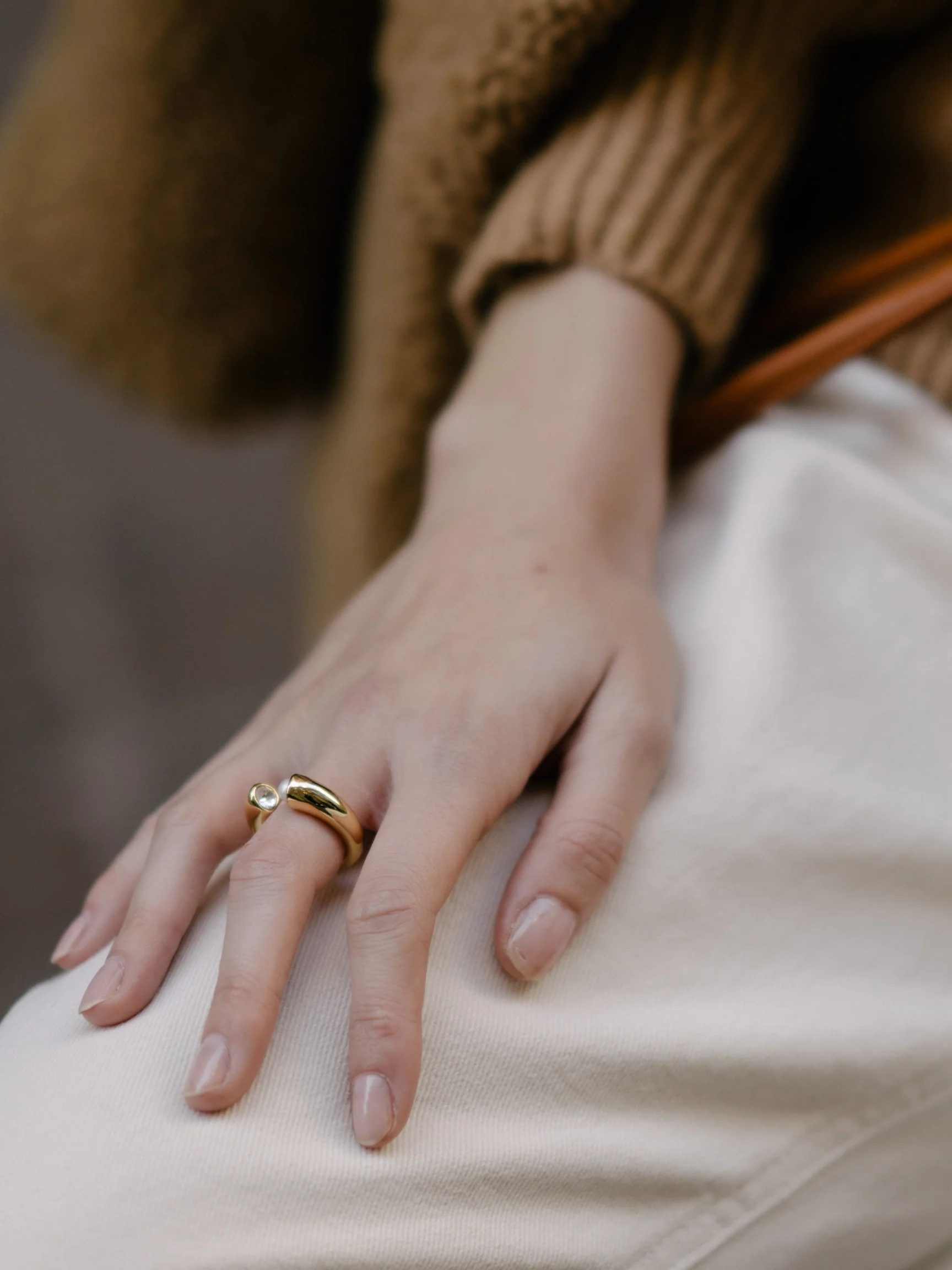 Crystal Pearl Open Ring - Image 7