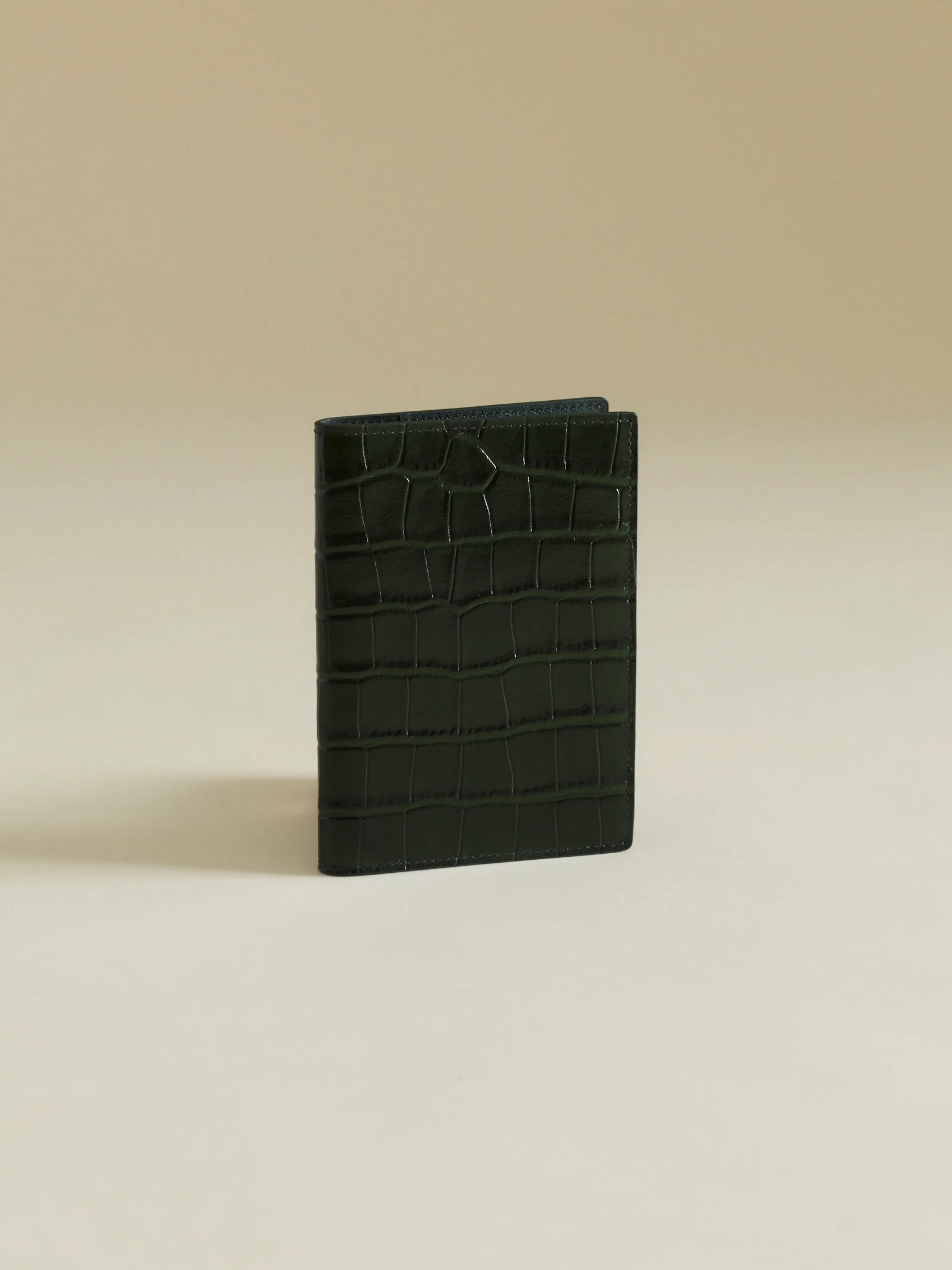 Emerald Croc Embossed Passport Cover - Image 4