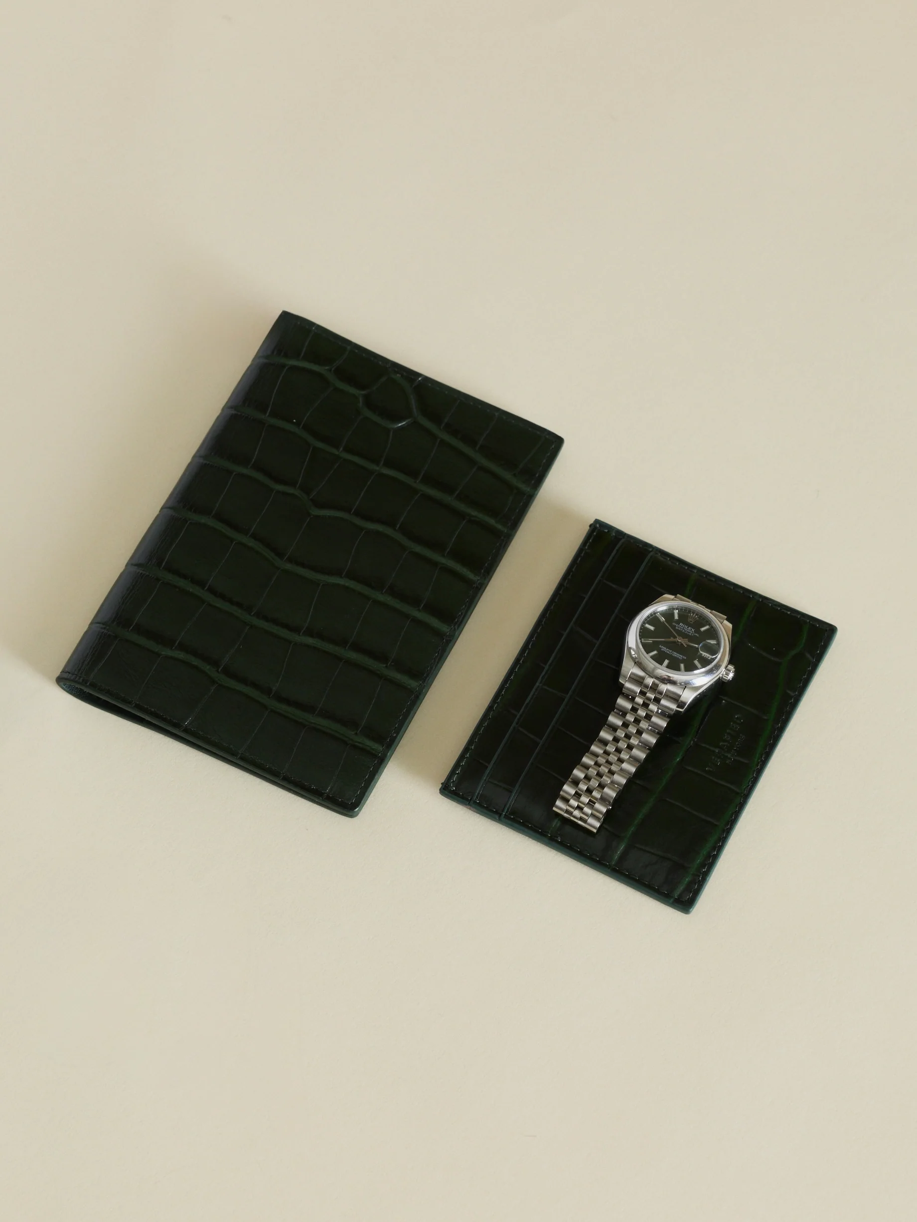 Emerald Croc Embossed Passport Cover - Image 6