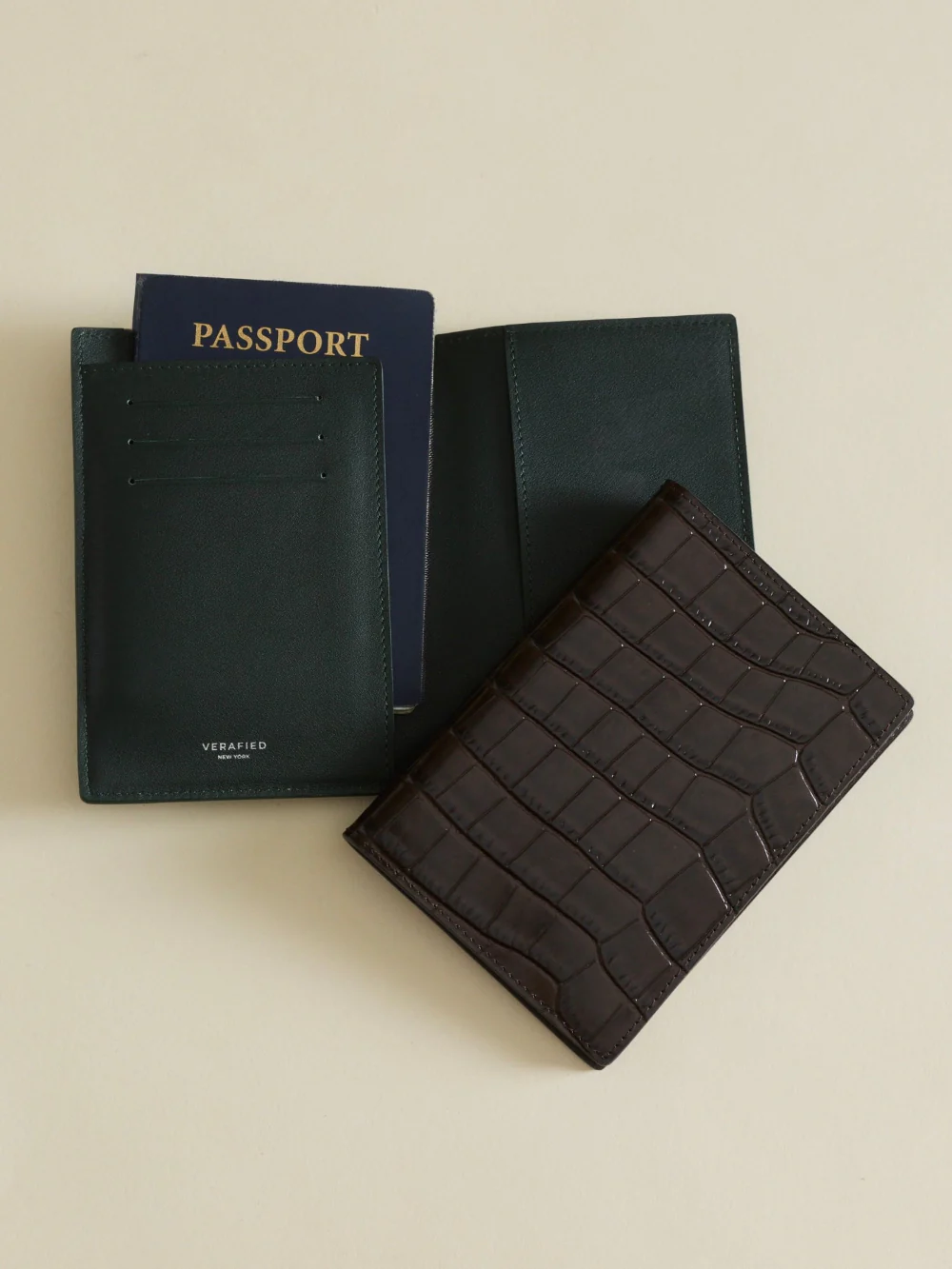 Emerald Croc Embossed Passport Cover - Image 7