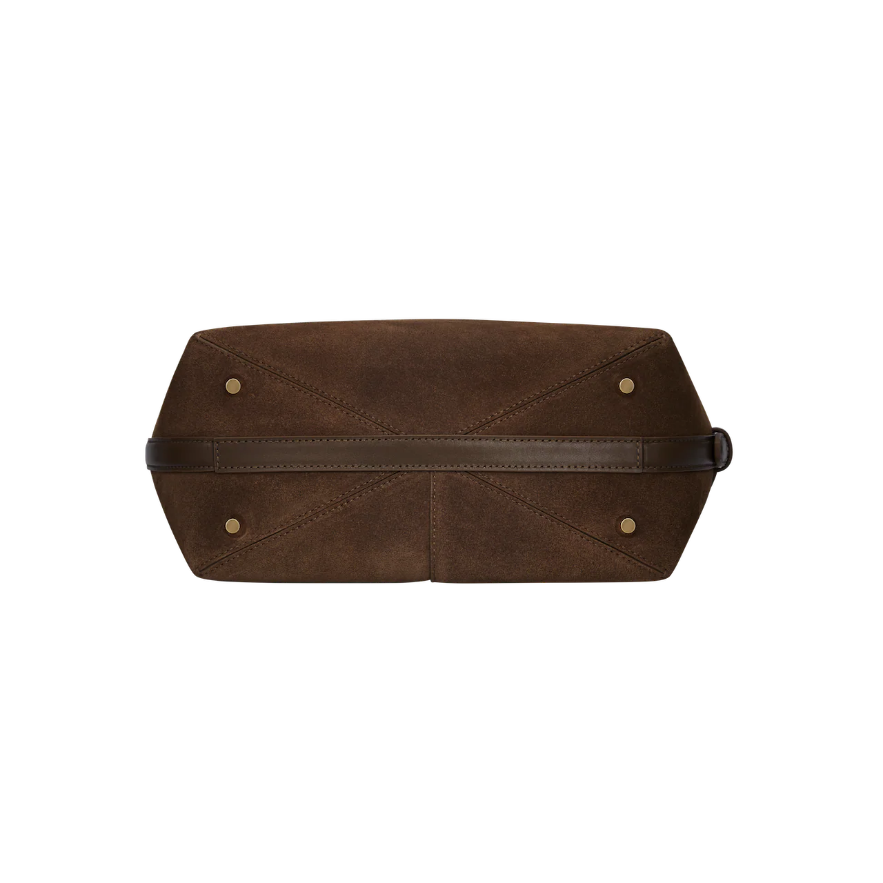 Espresso Suede Belted Tote Bag - Image 4