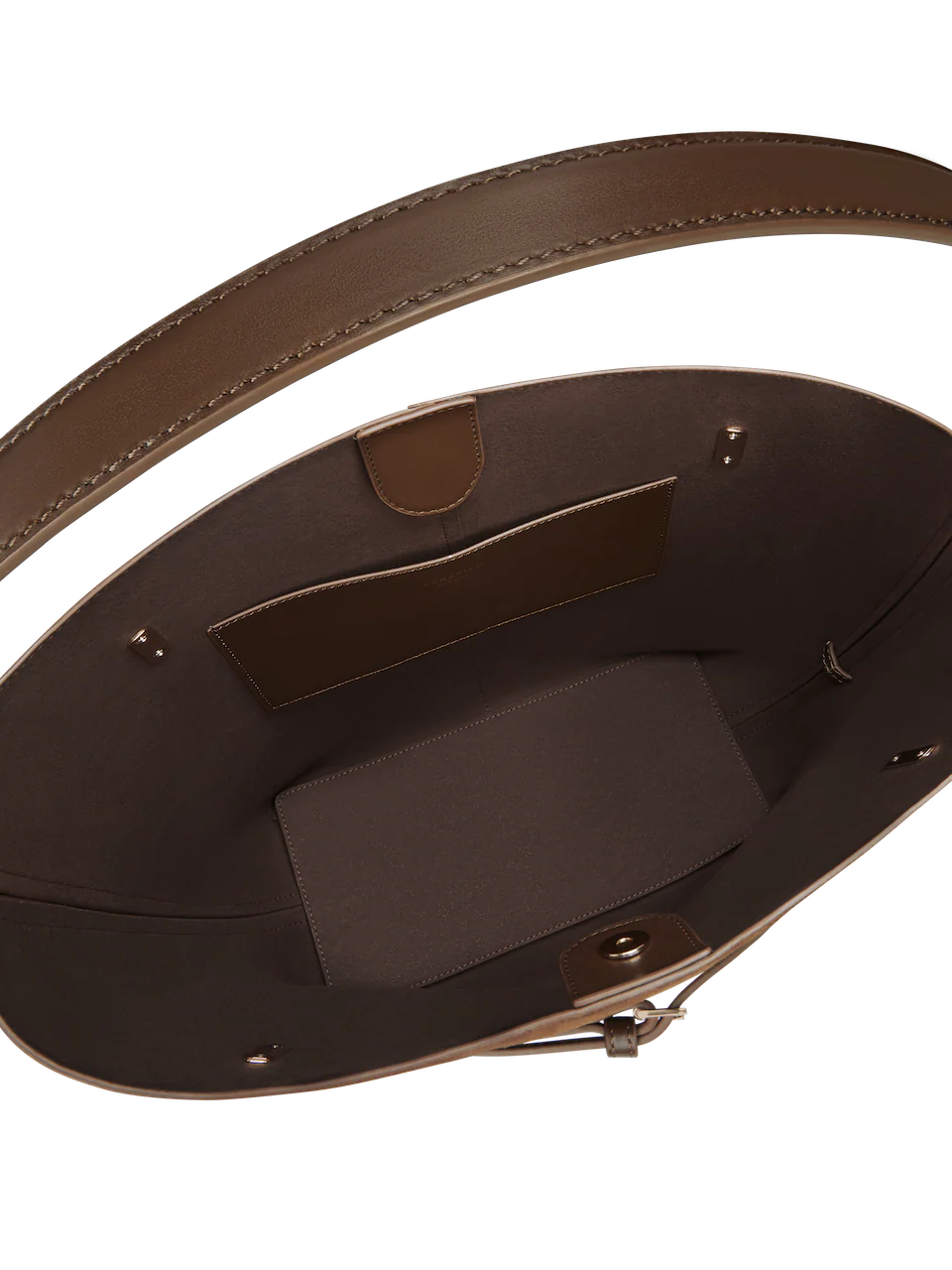 Espresso Suede Belted Tote Bag - Image 5