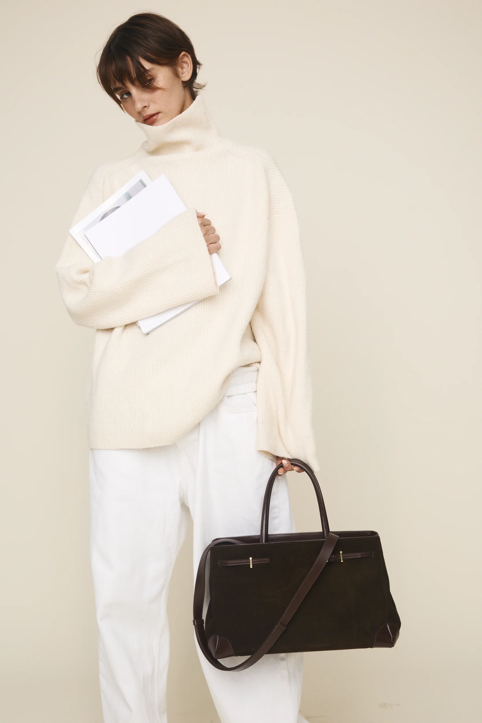 Espresso Suede Book Tote Bag 33 - Image 11