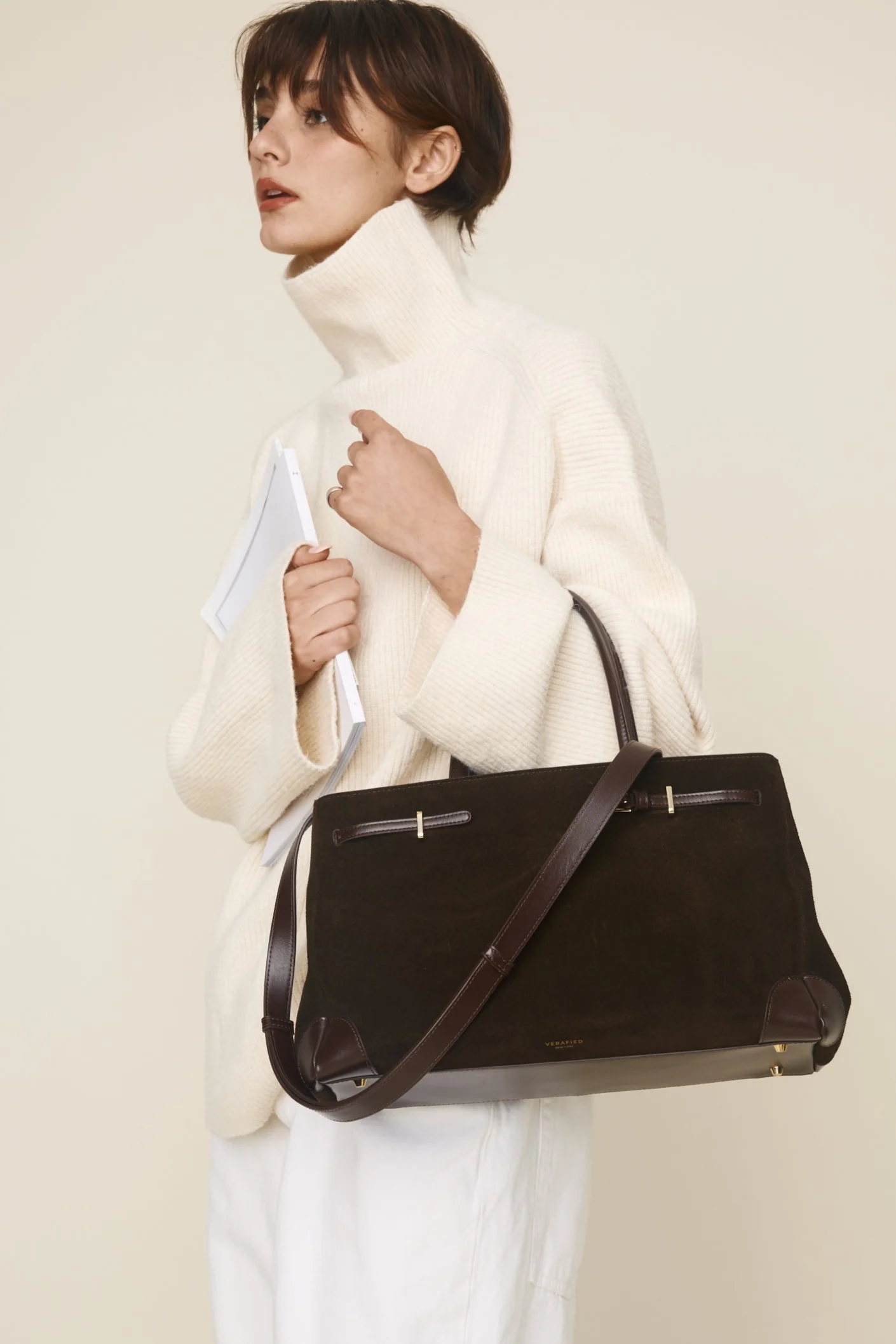 Espresso Suede Book Tote Bag 33 - Image 9