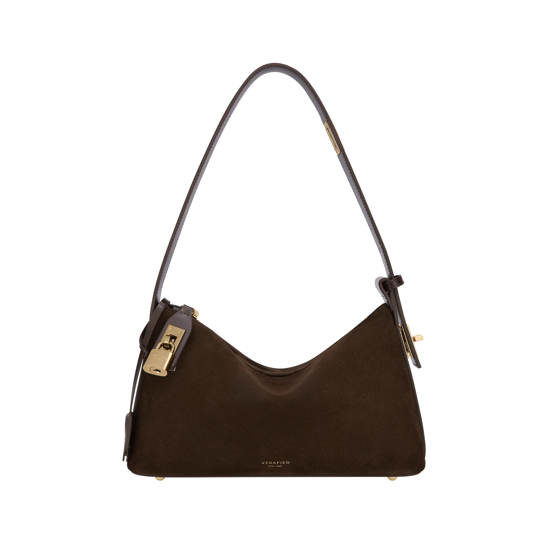 Gold Espresso Suede Hobo Bag - Image 3