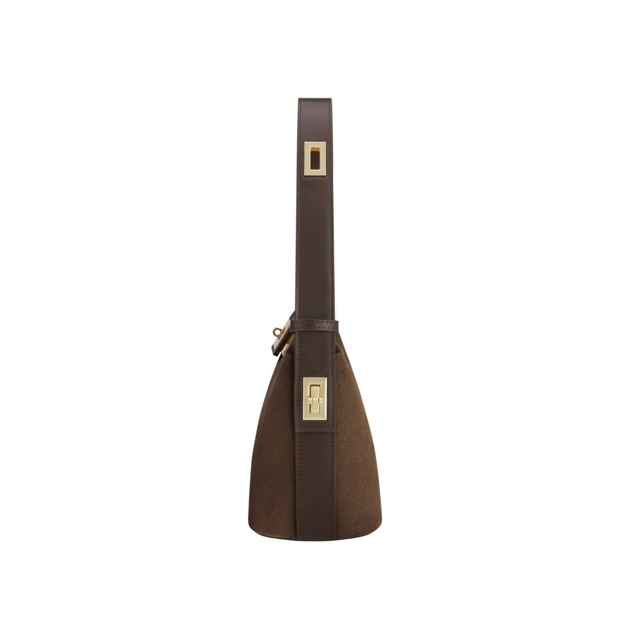 Gold Espresso Suede Hobo Bag - Image 4