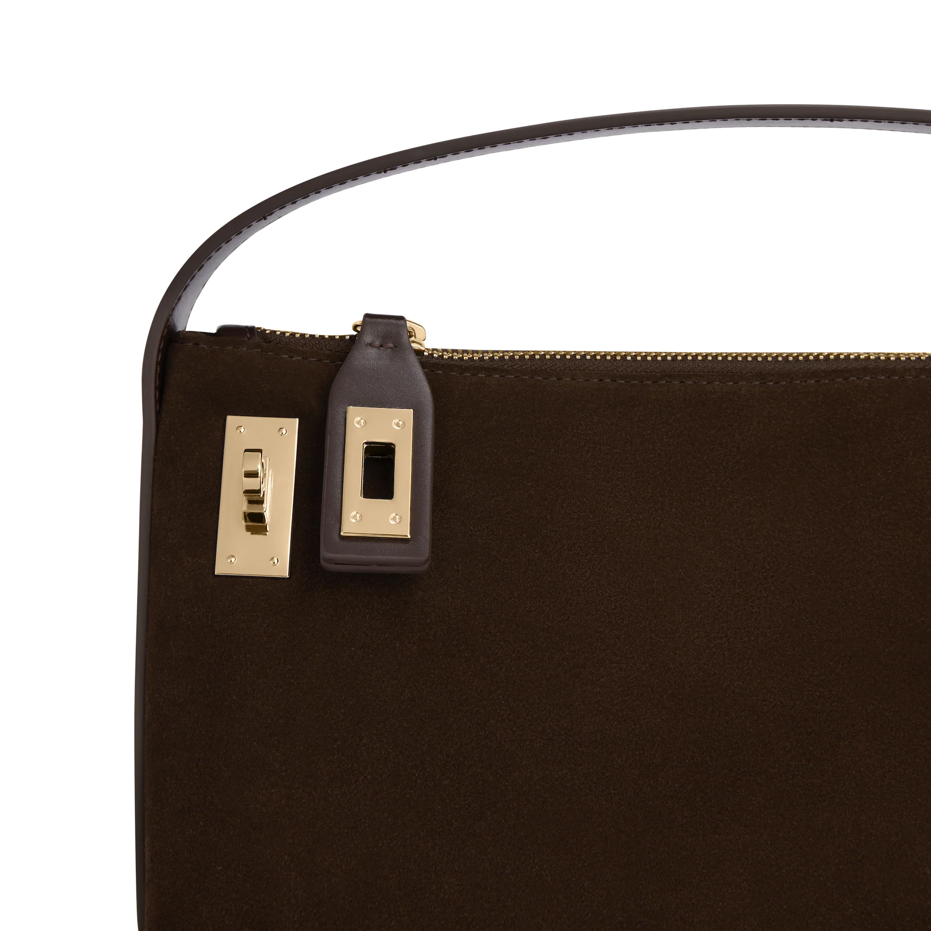 Gold Espresso Suede Hobo Bag - Image 5