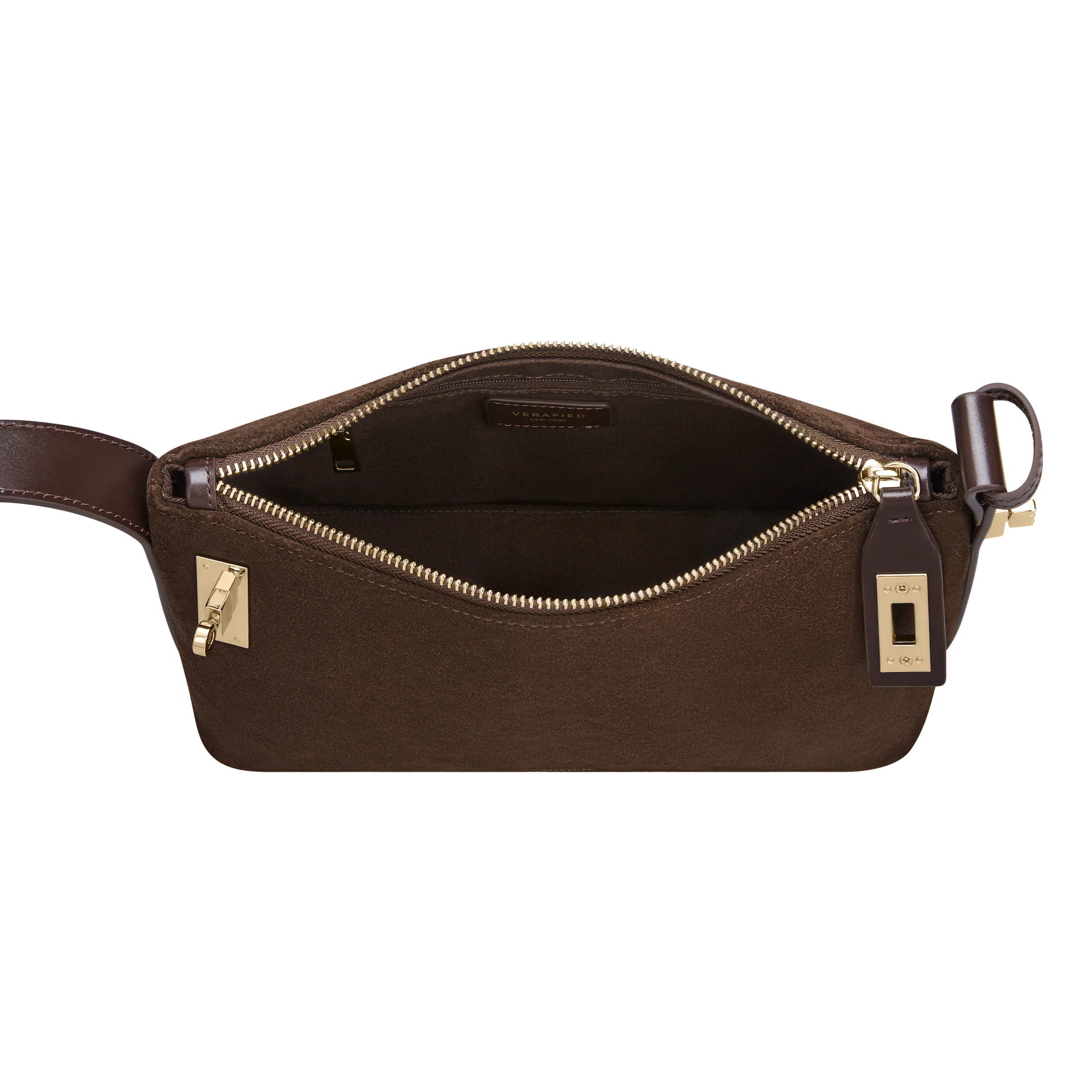 Gold Espresso Suede Hobo Bag - Image 6