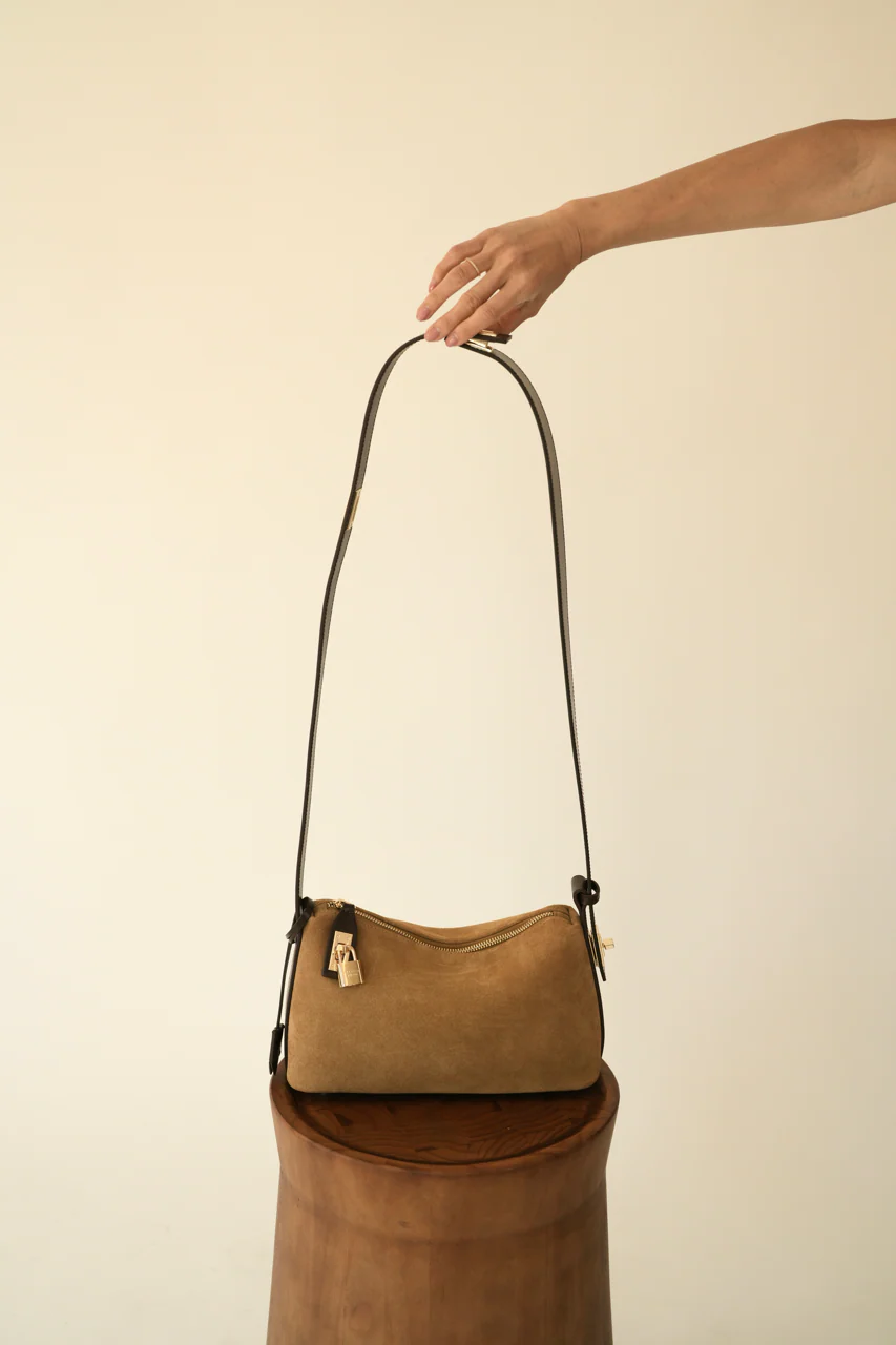 Gold Suede Hobo Bag - Image 11