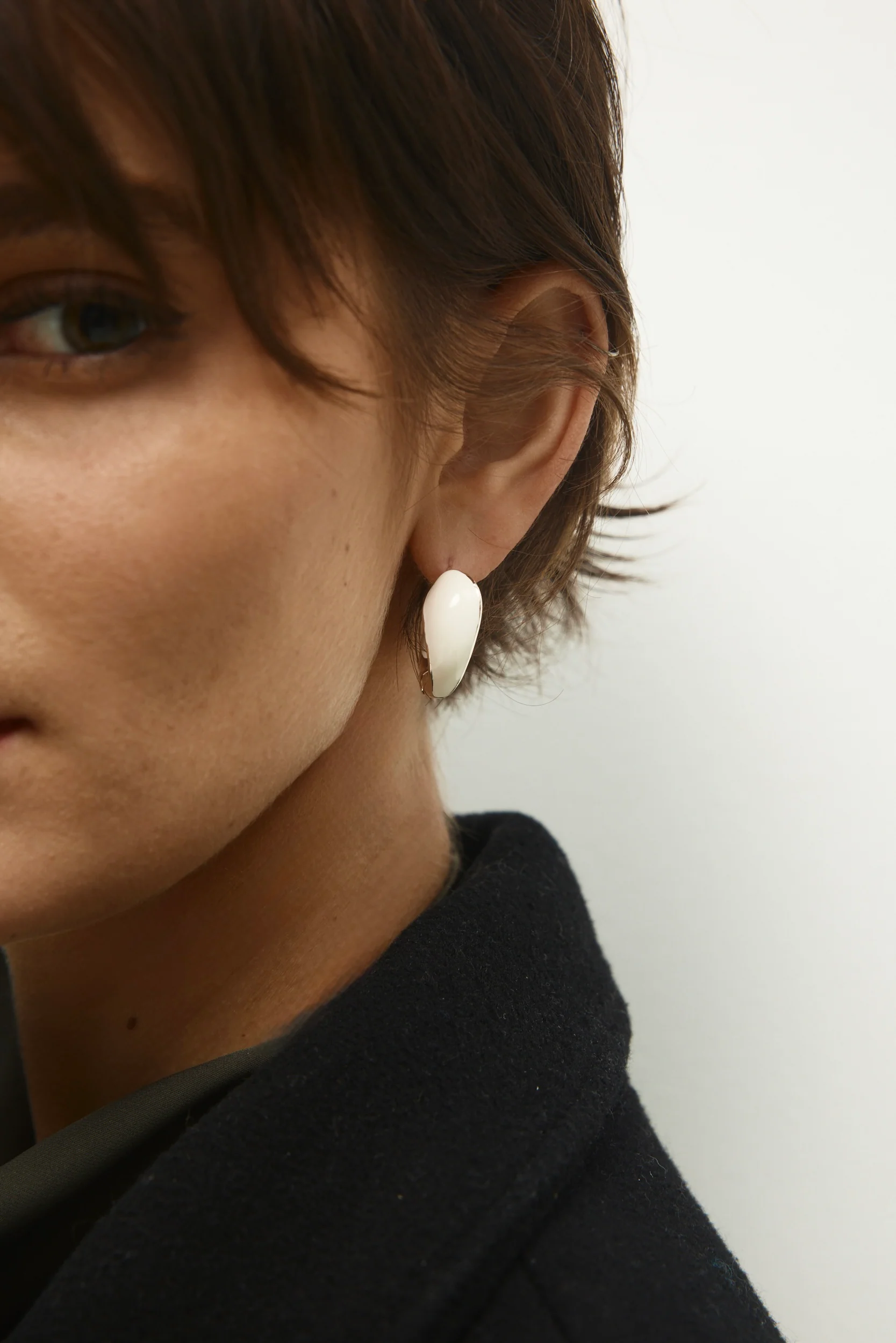 Ivory Orbit Hoop Earrings - Image 4