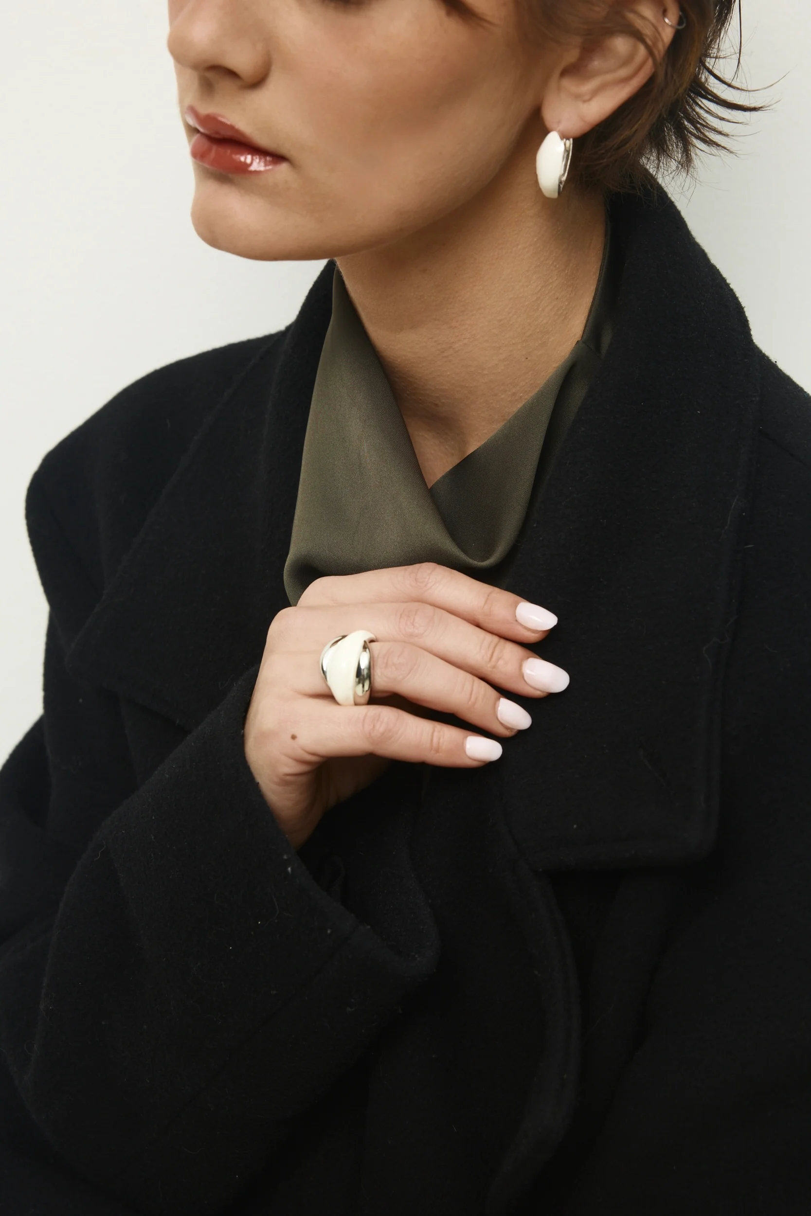 Ivory Orbit Hoop Earrings - Image 8