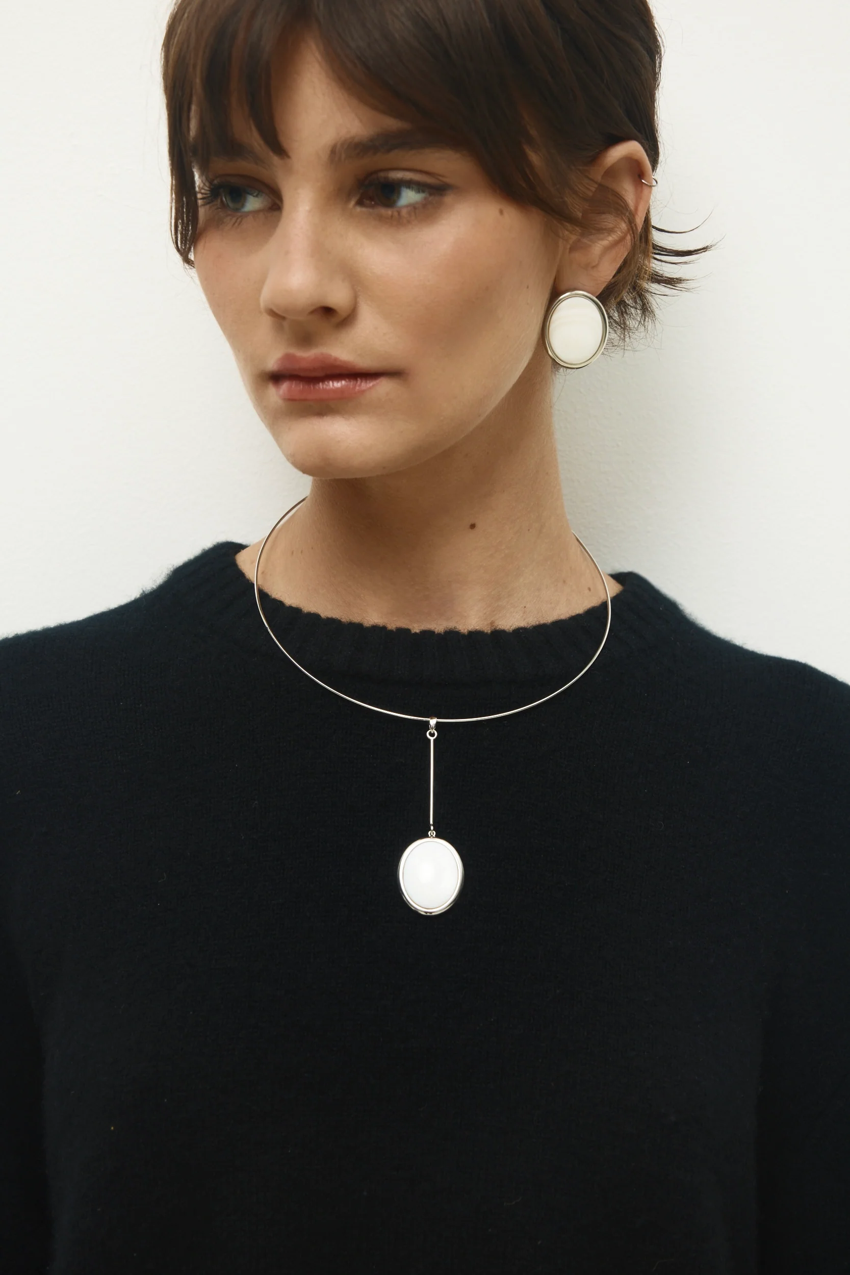 Ivory Orb Earrings - Image 3