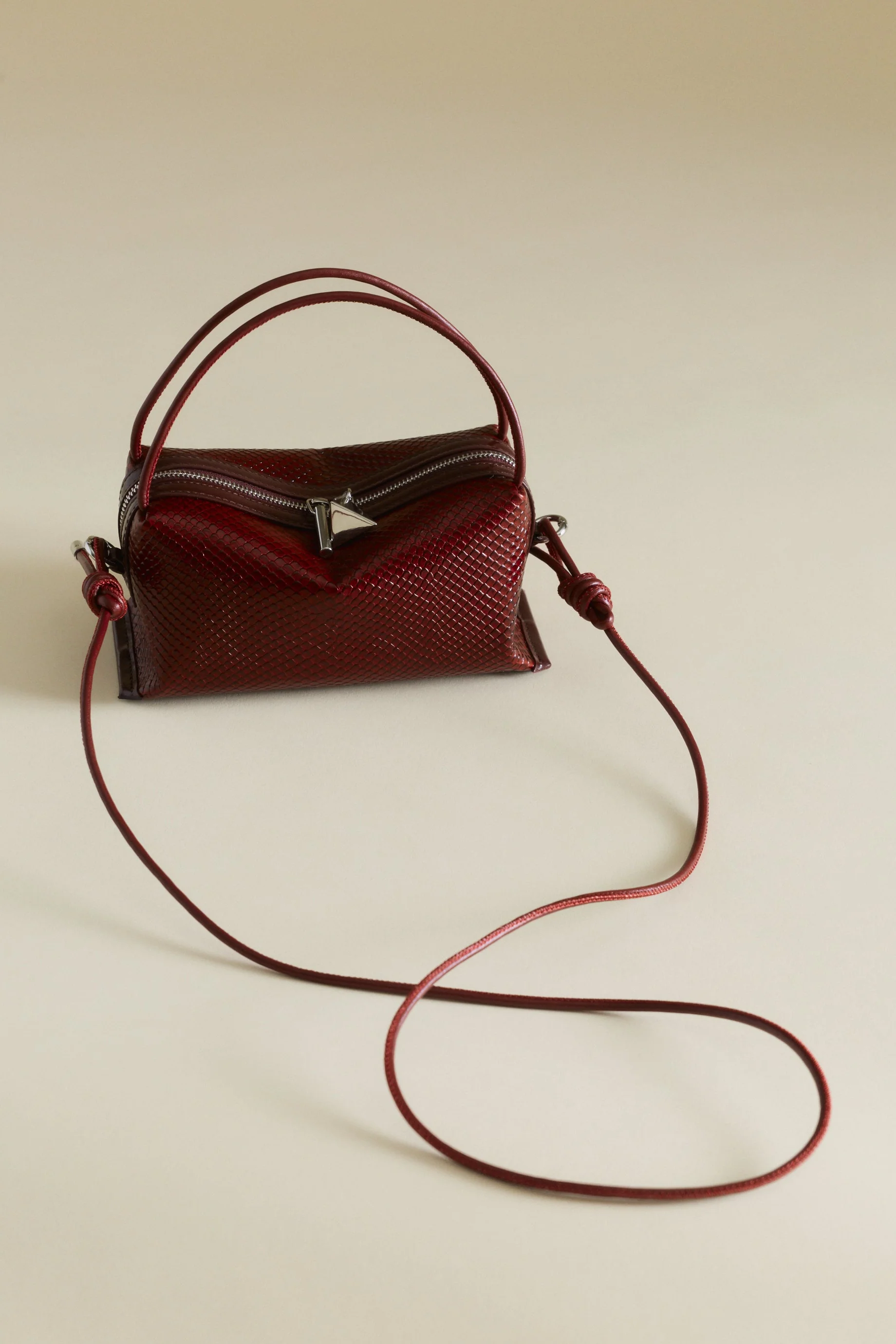Maroon Python Café Mini Bag - Image 10