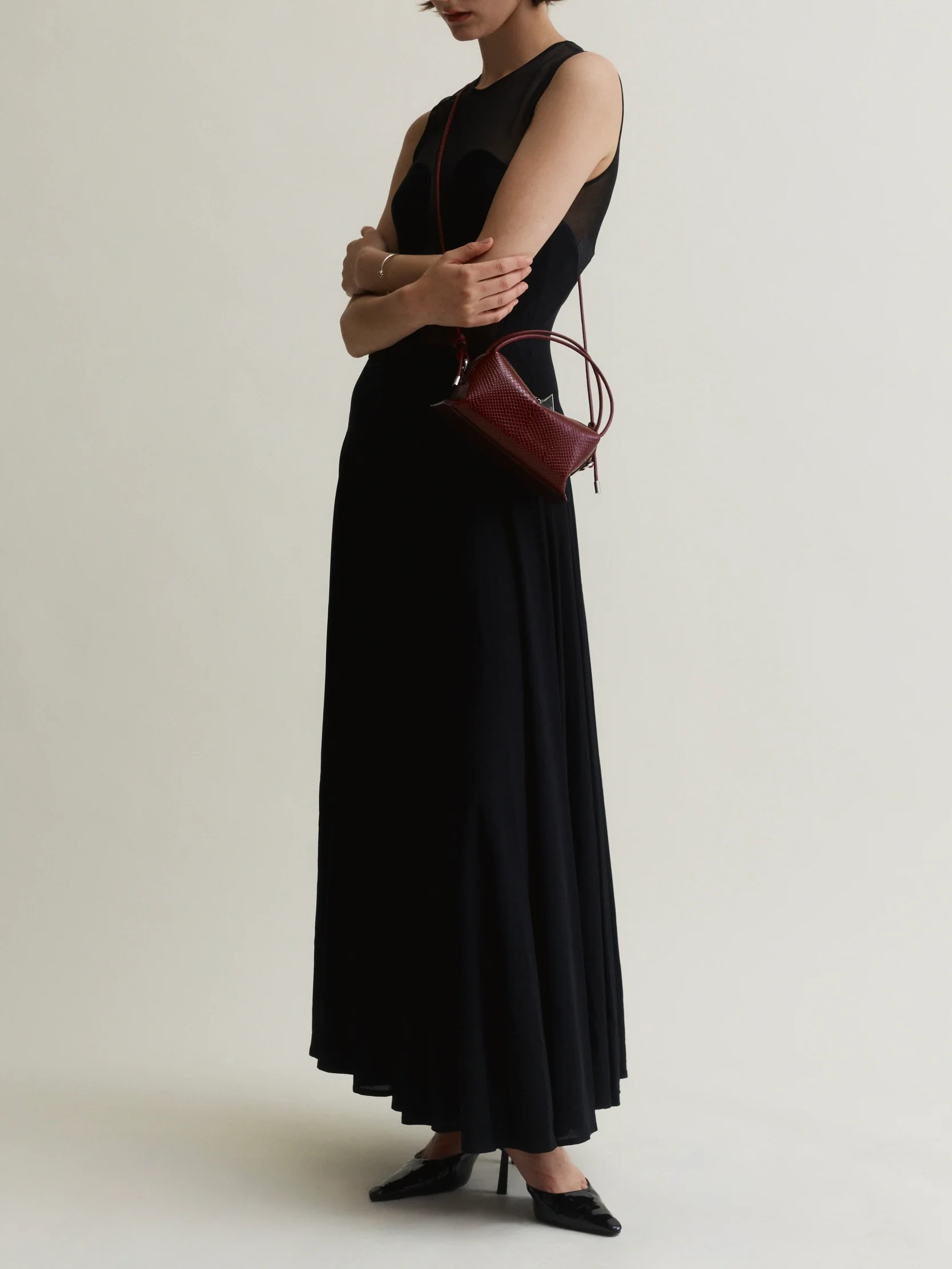 Maroon Python Café Mini Bag - Image 13