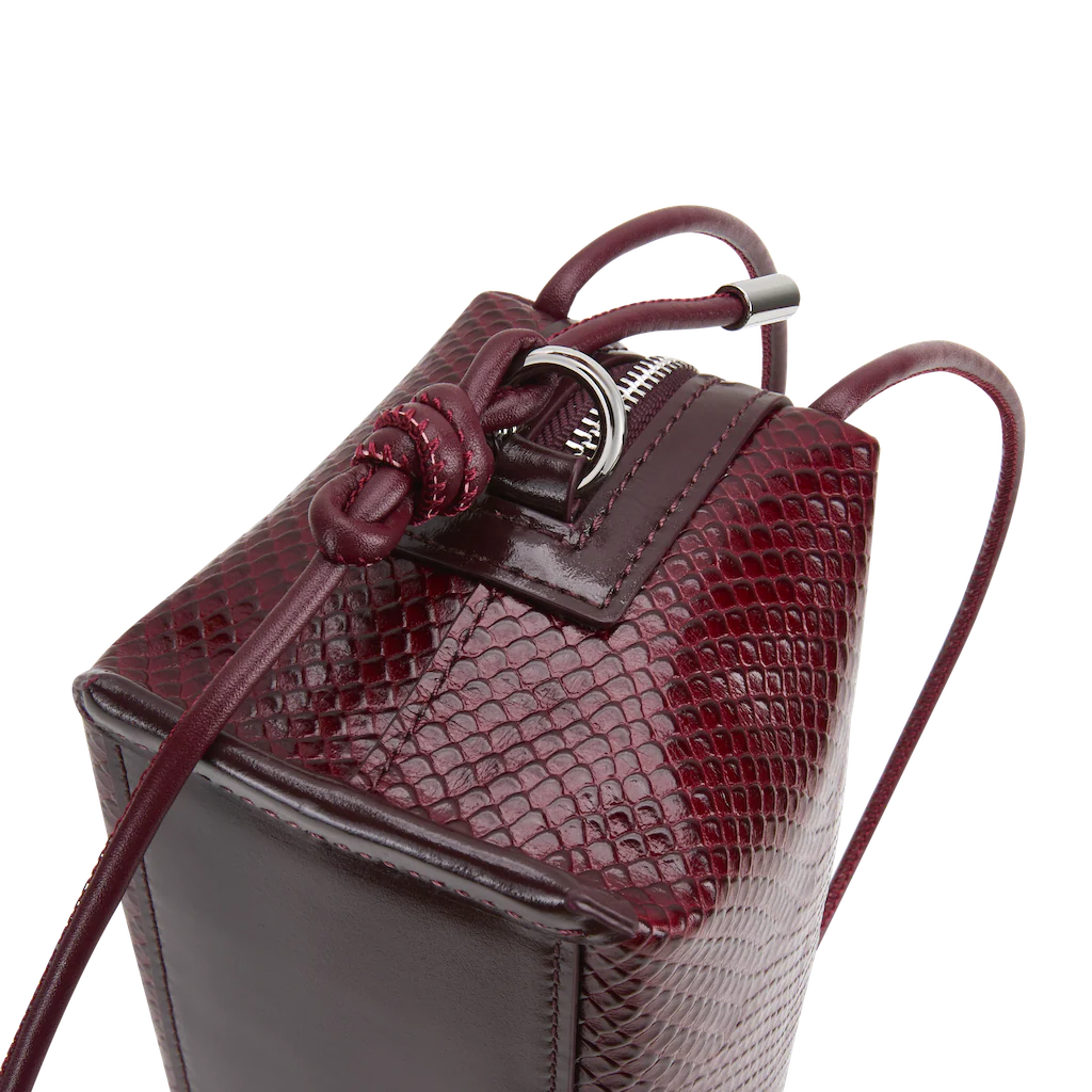 Maroon Python Café Mini Bag - Image 5