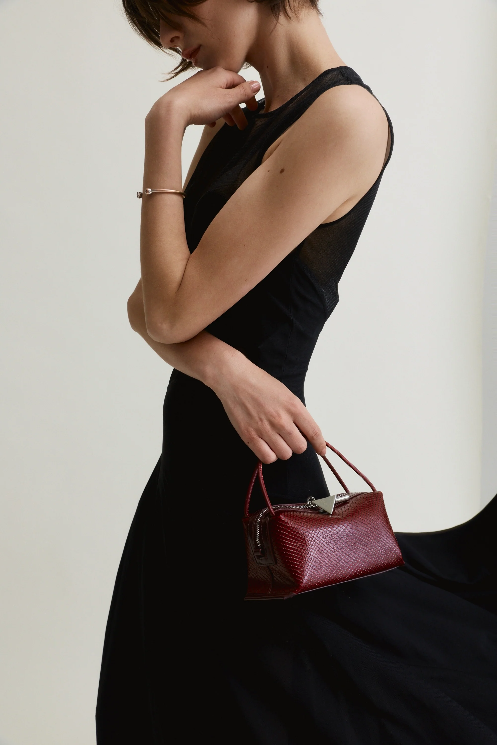 Maroon Python Café Mini Bag - Image 7