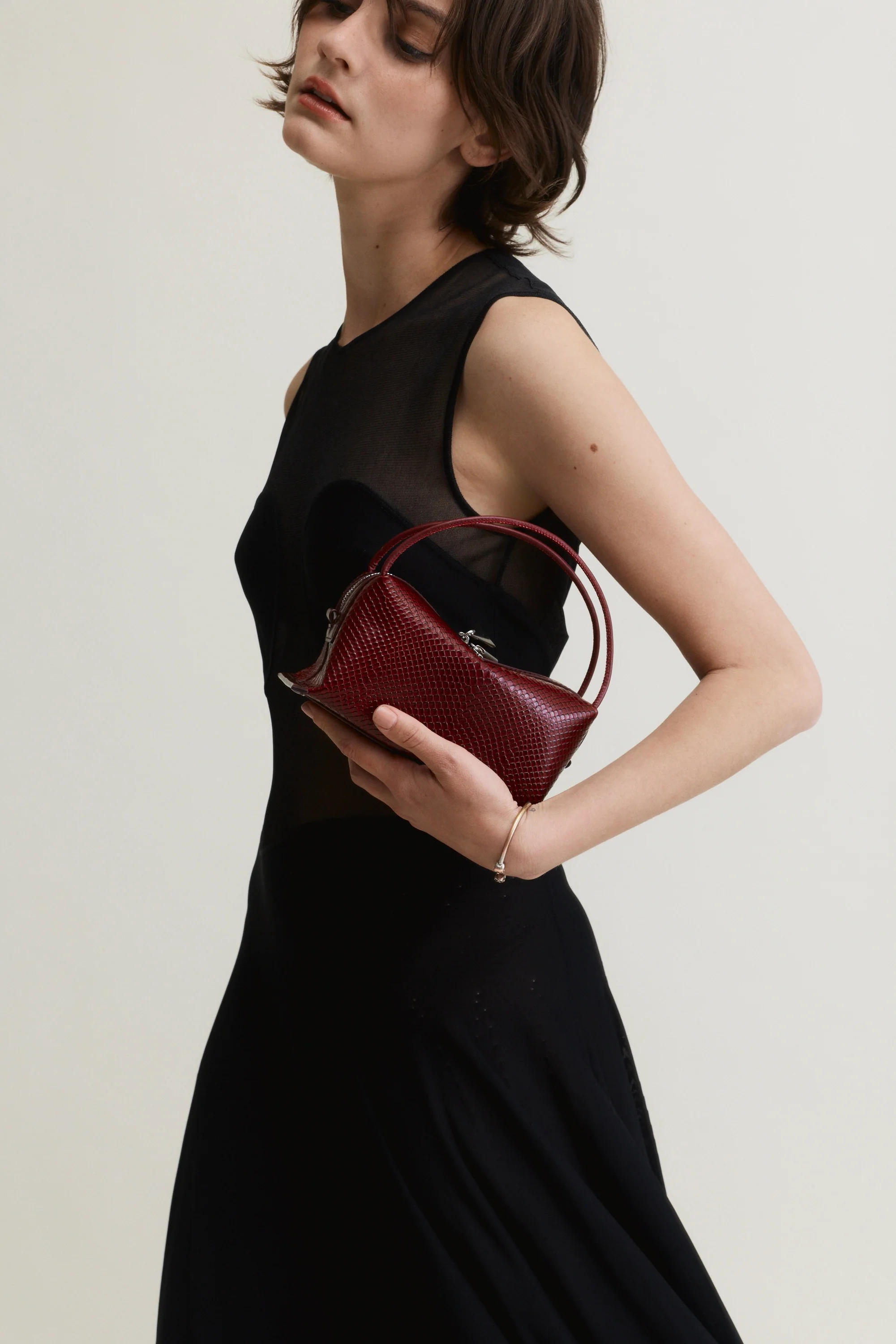 Maroon Python Café Mini Bag - Image 8