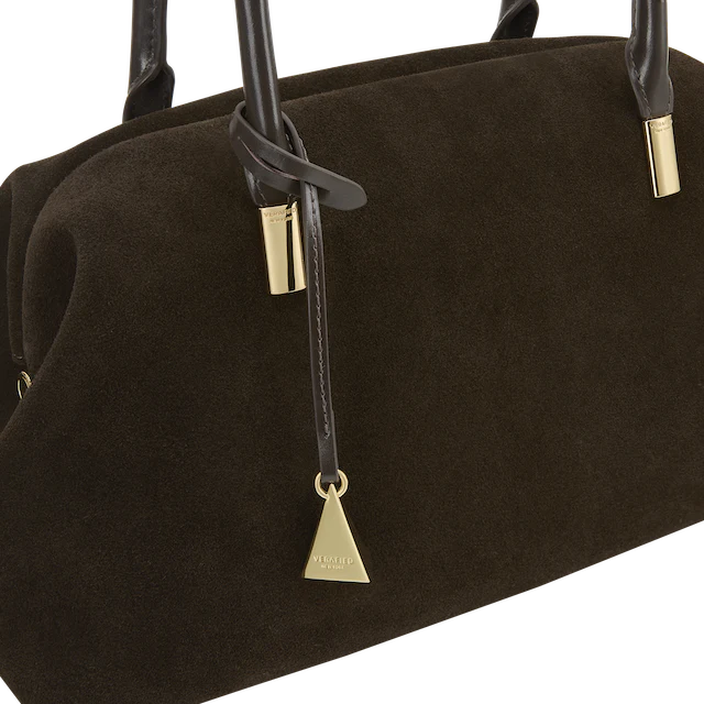Medium Espresso Suede Club Bag - Image 6