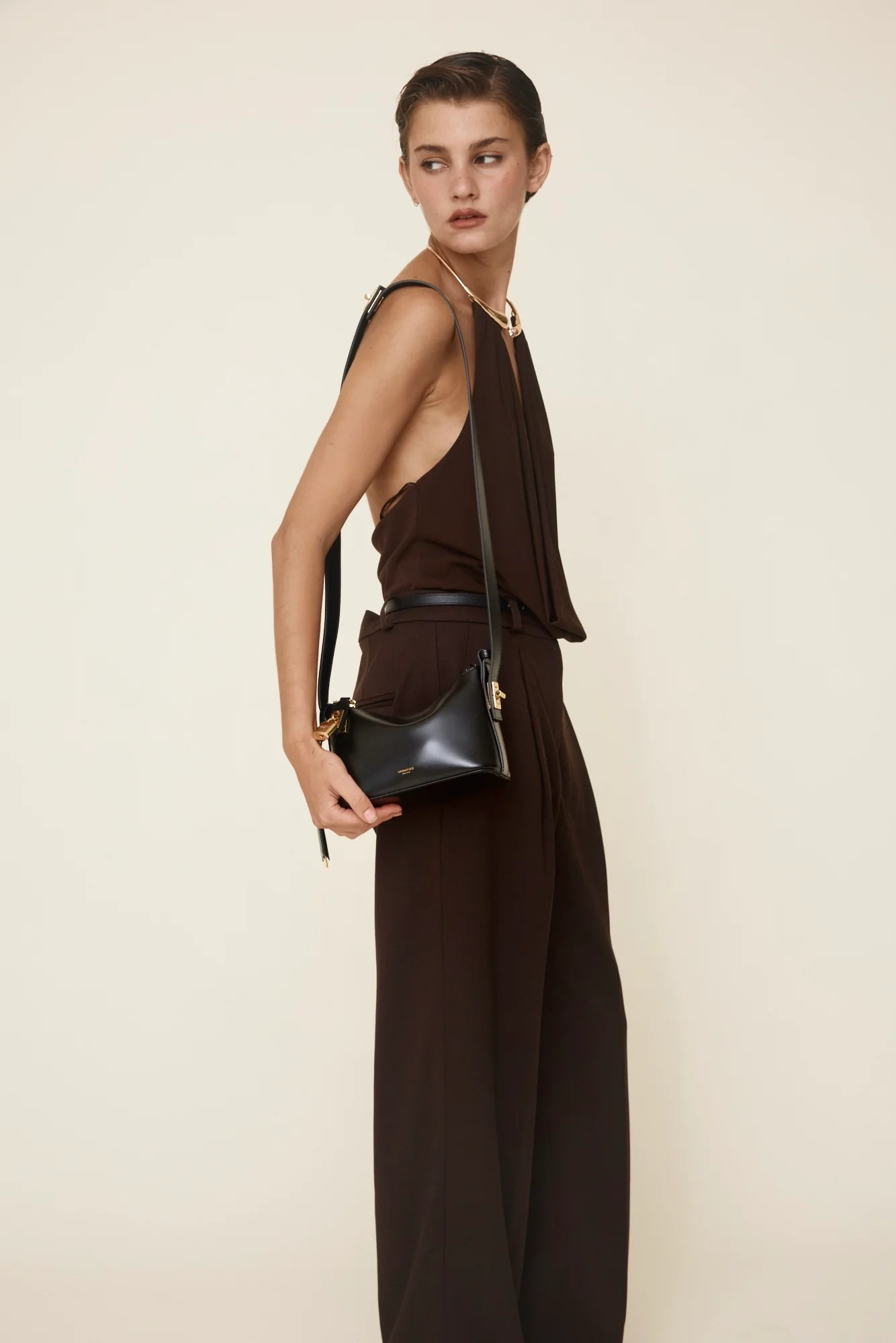Mini Gold Black Hobo Bag - Image 10