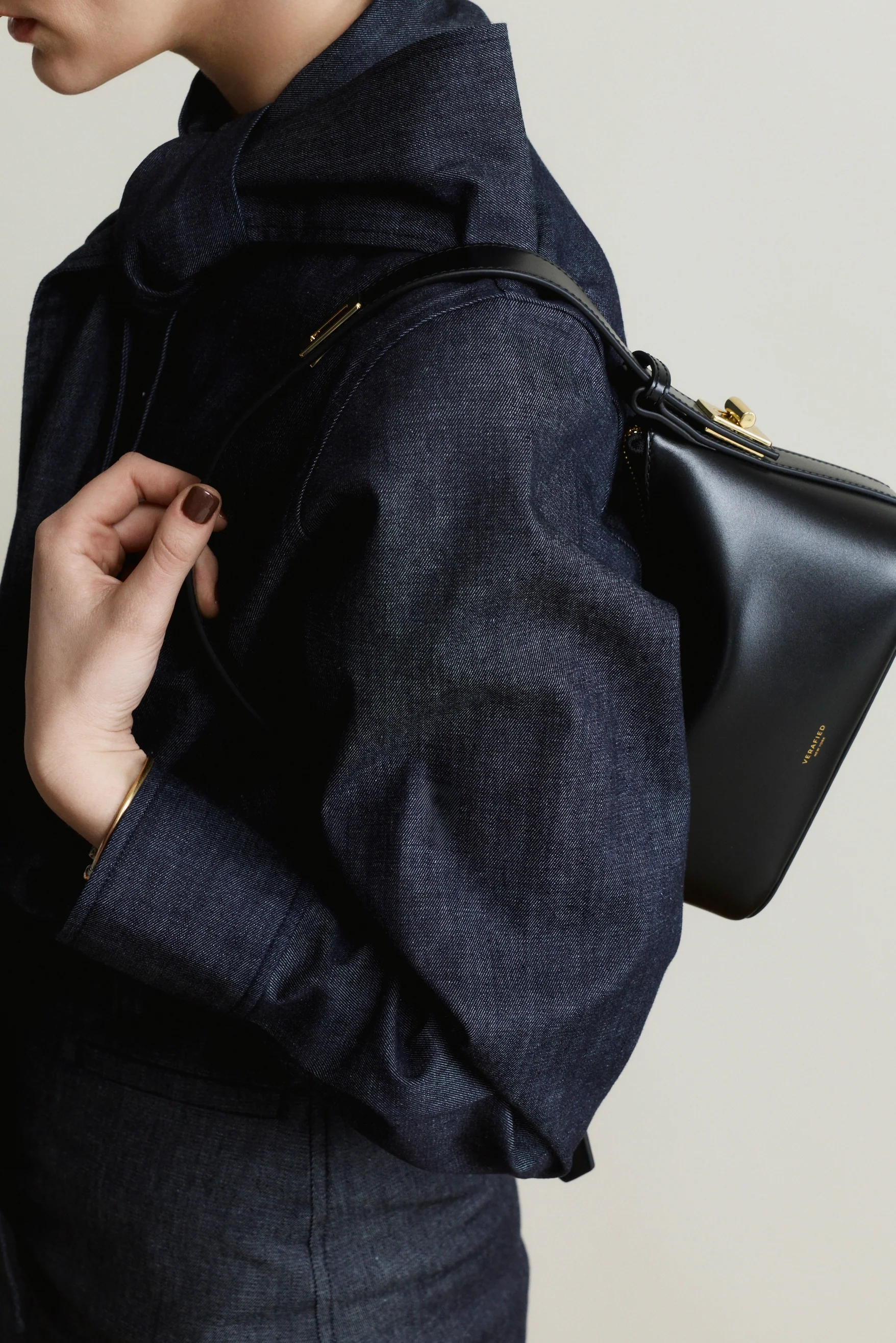 Mini Gold Black Hobo Bag - Image 7