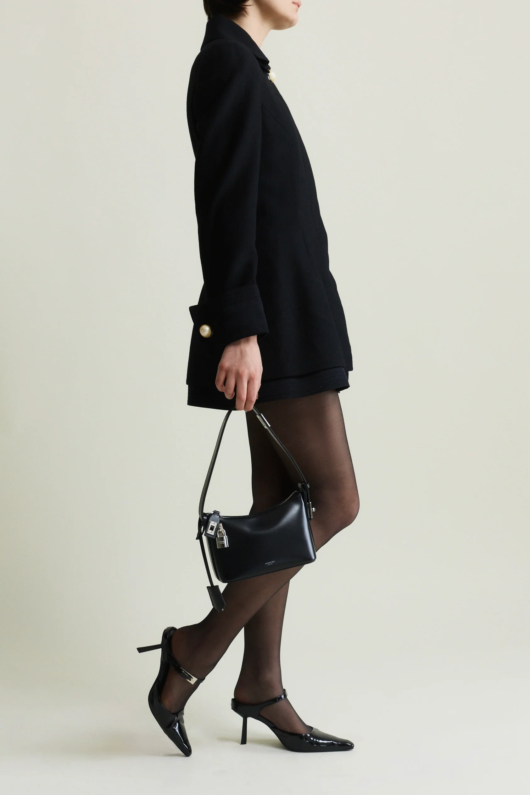 Mini Silver Black Hobo Bag - Image 6