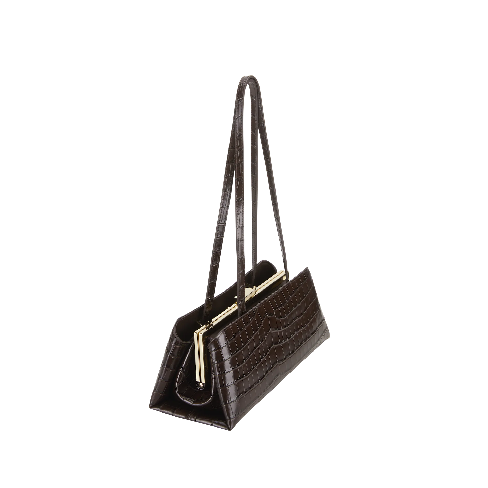 Mocha Croc Éclair Bag - Image 3