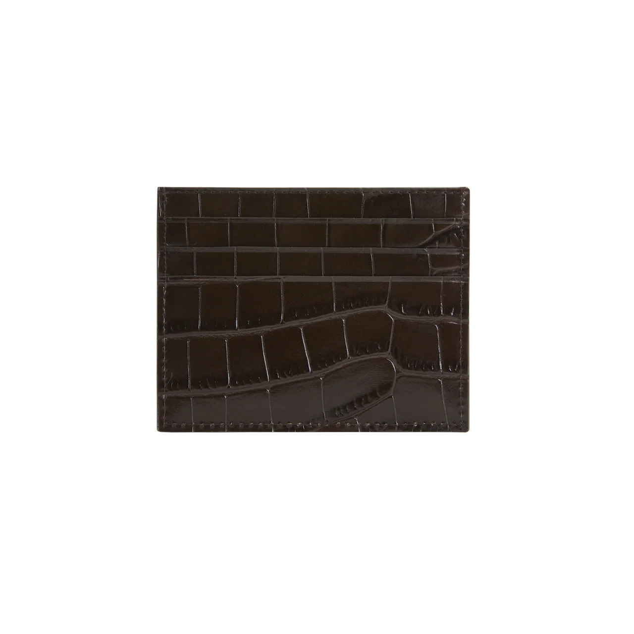 Mocha Croc Embossed Cardholder - Image 3