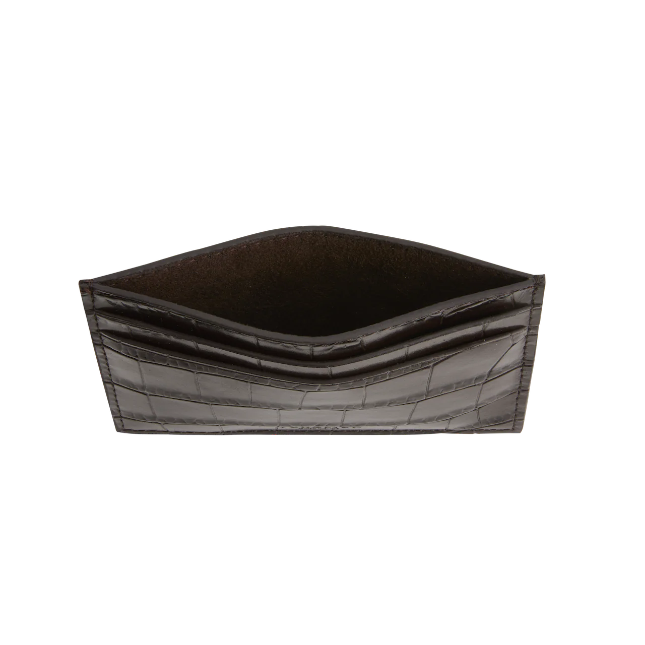 Mocha Croc Embossed Cardholder - Image 4