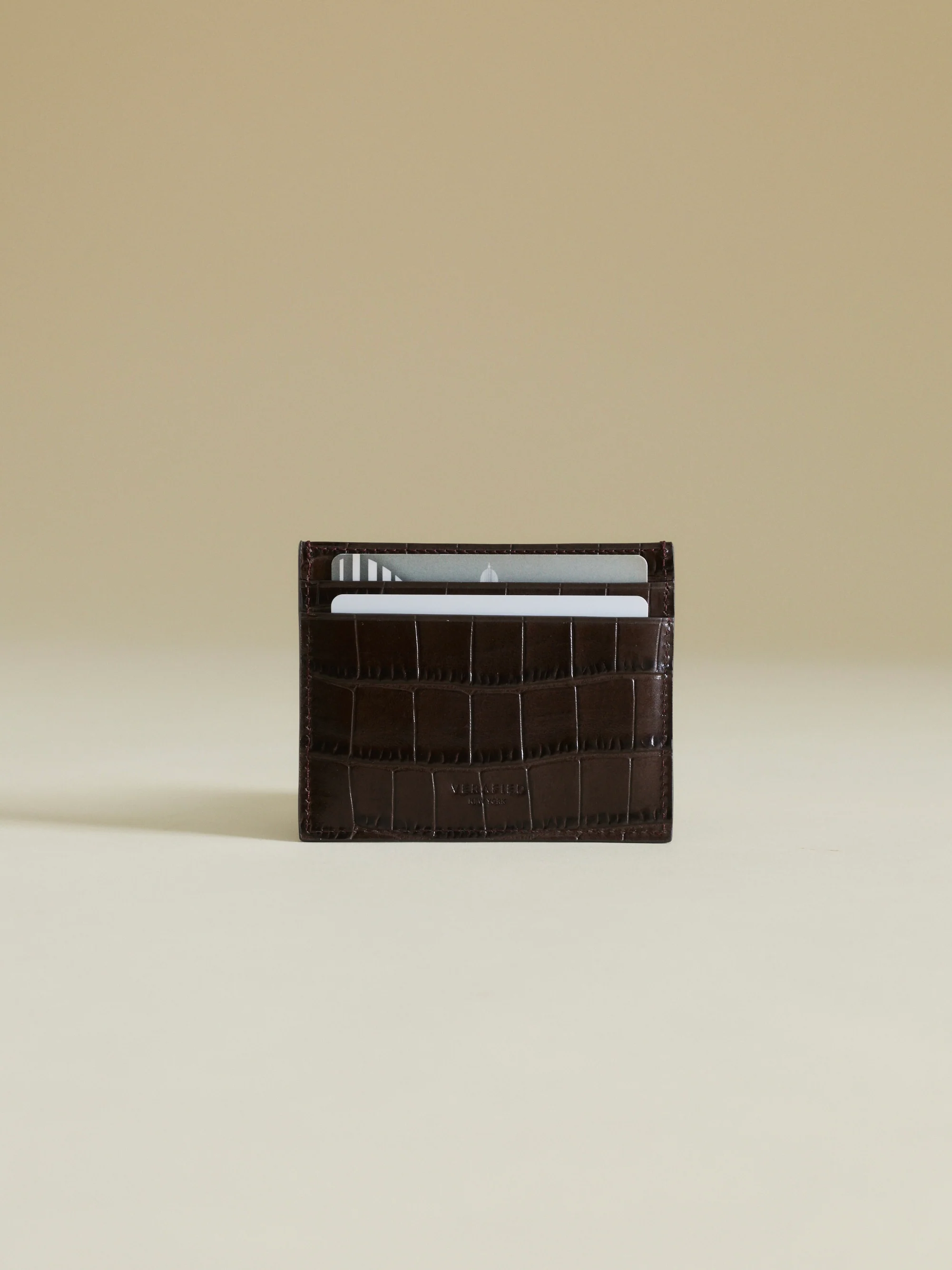 Mocha Croc Embossed Cardholder - Image 7