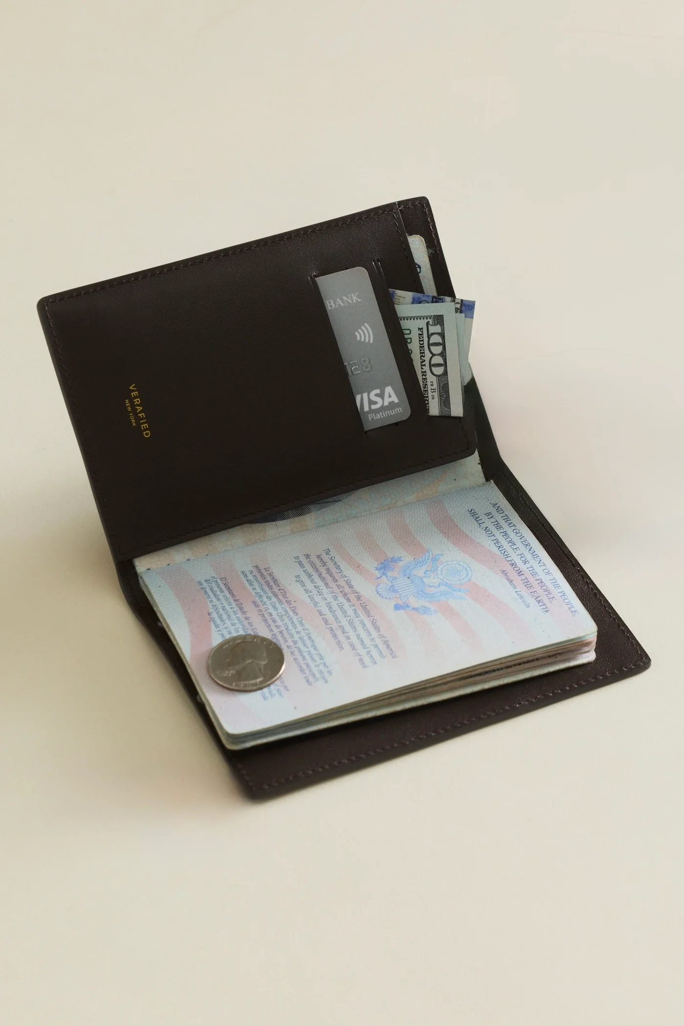 Mocha Croc Embossed Passport Cover - Image 4