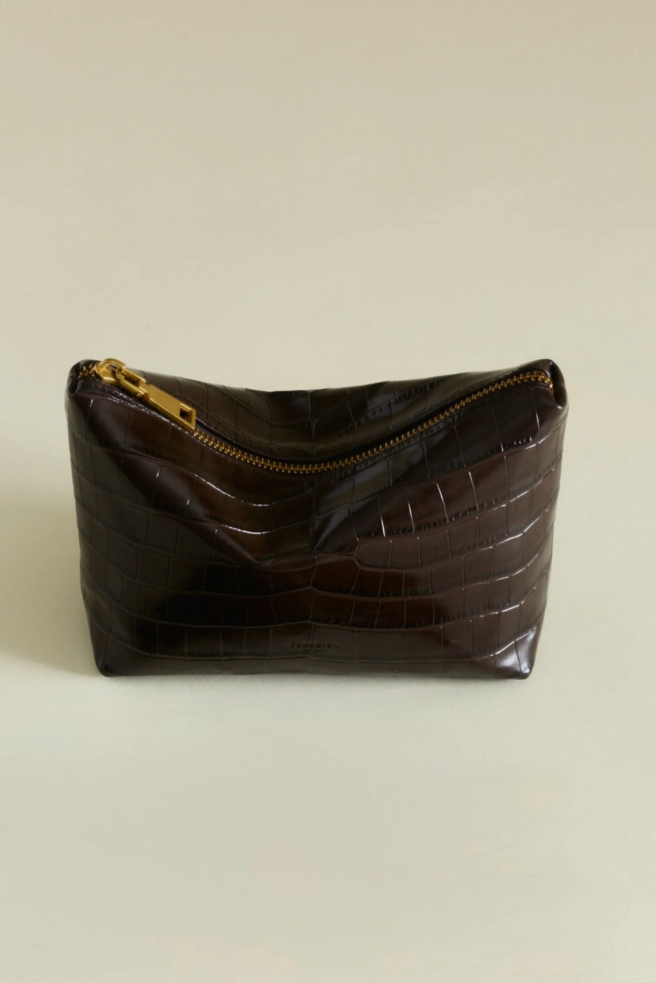 Mocha Croc Makeup Pouch - Image 6