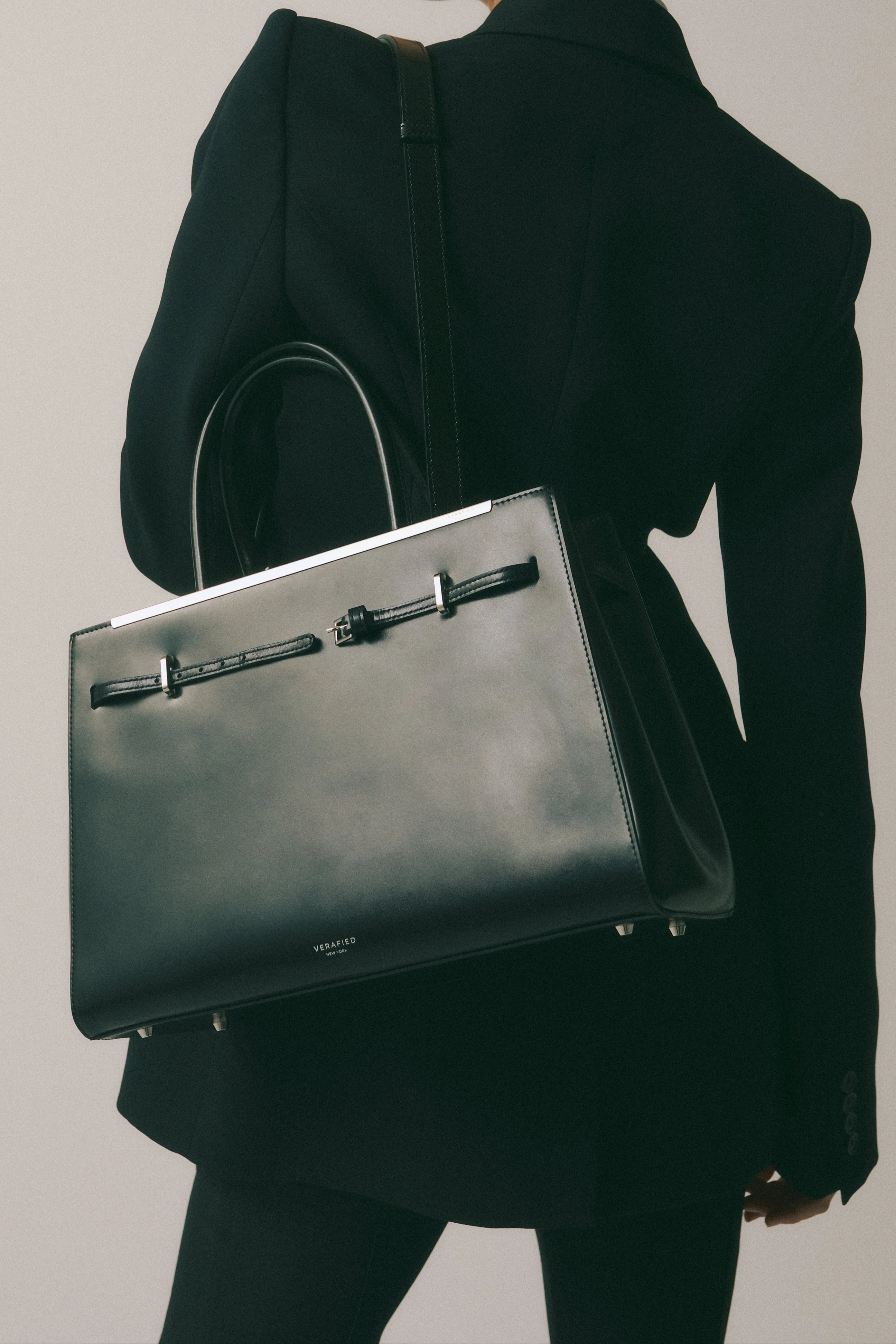 Noir Leather Book Tote Bag 33 - Image 10