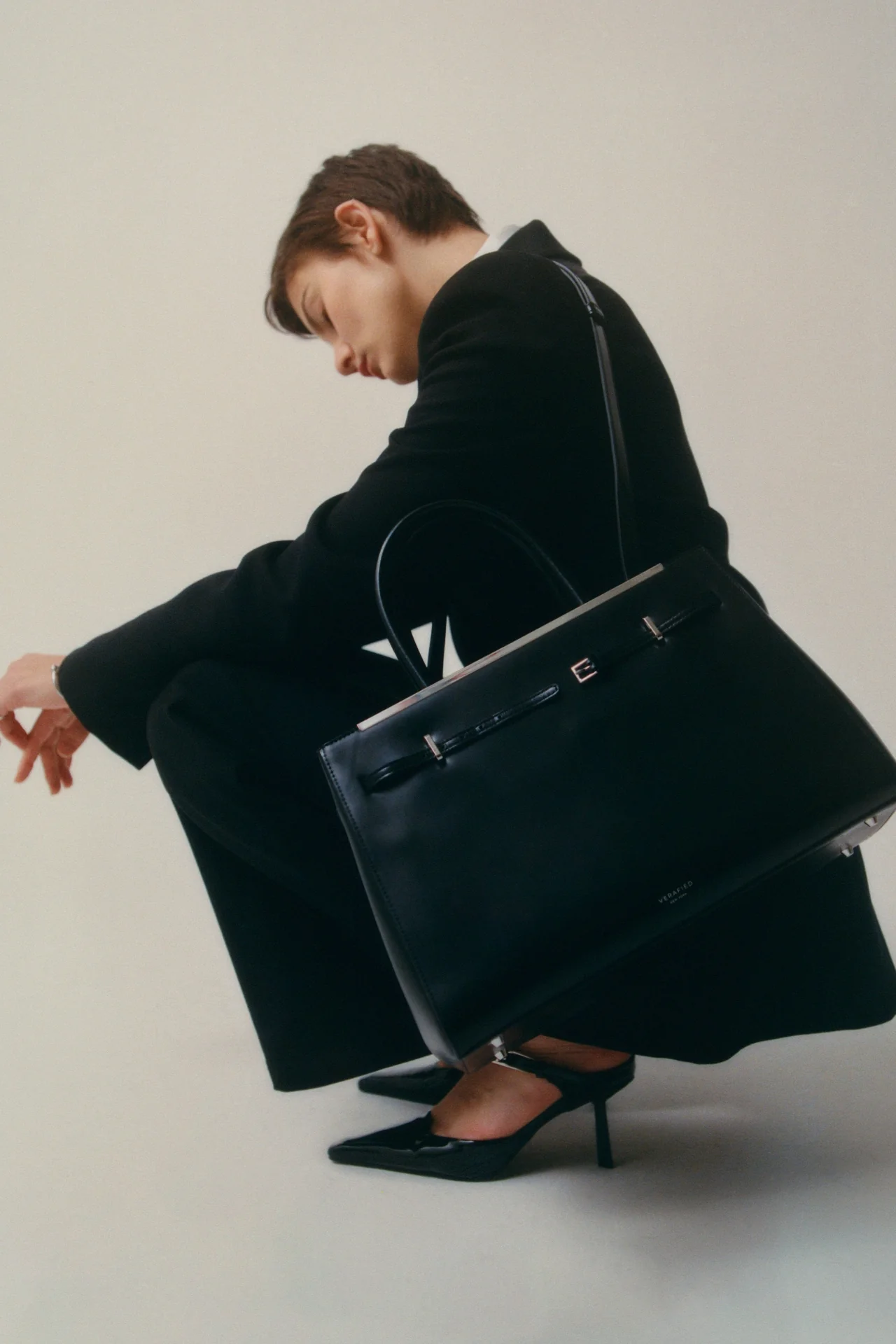 Noir Leather Book Tote Bag 33 - Image 11
