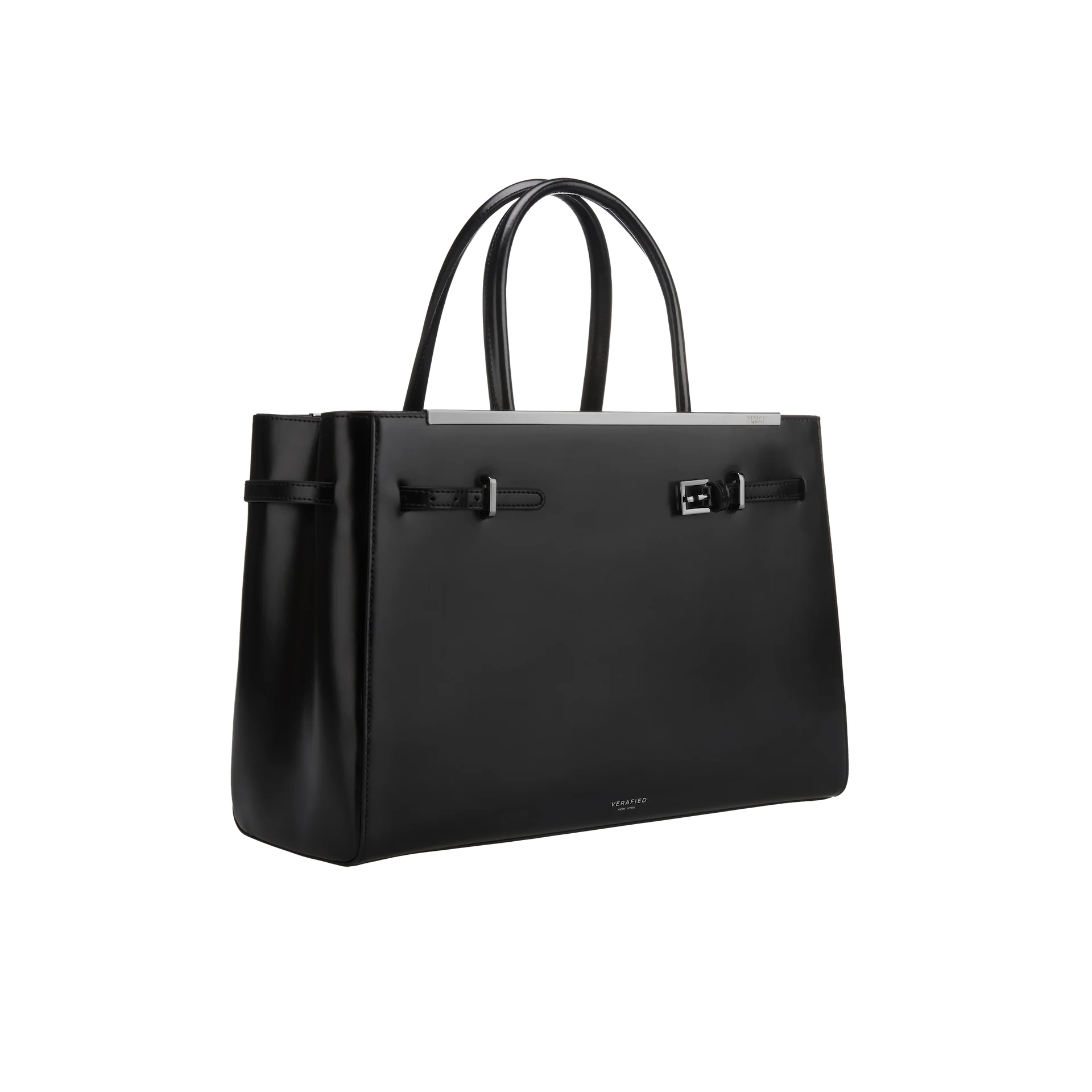 Noir Leather Book Tote Bag 33 - Image 3