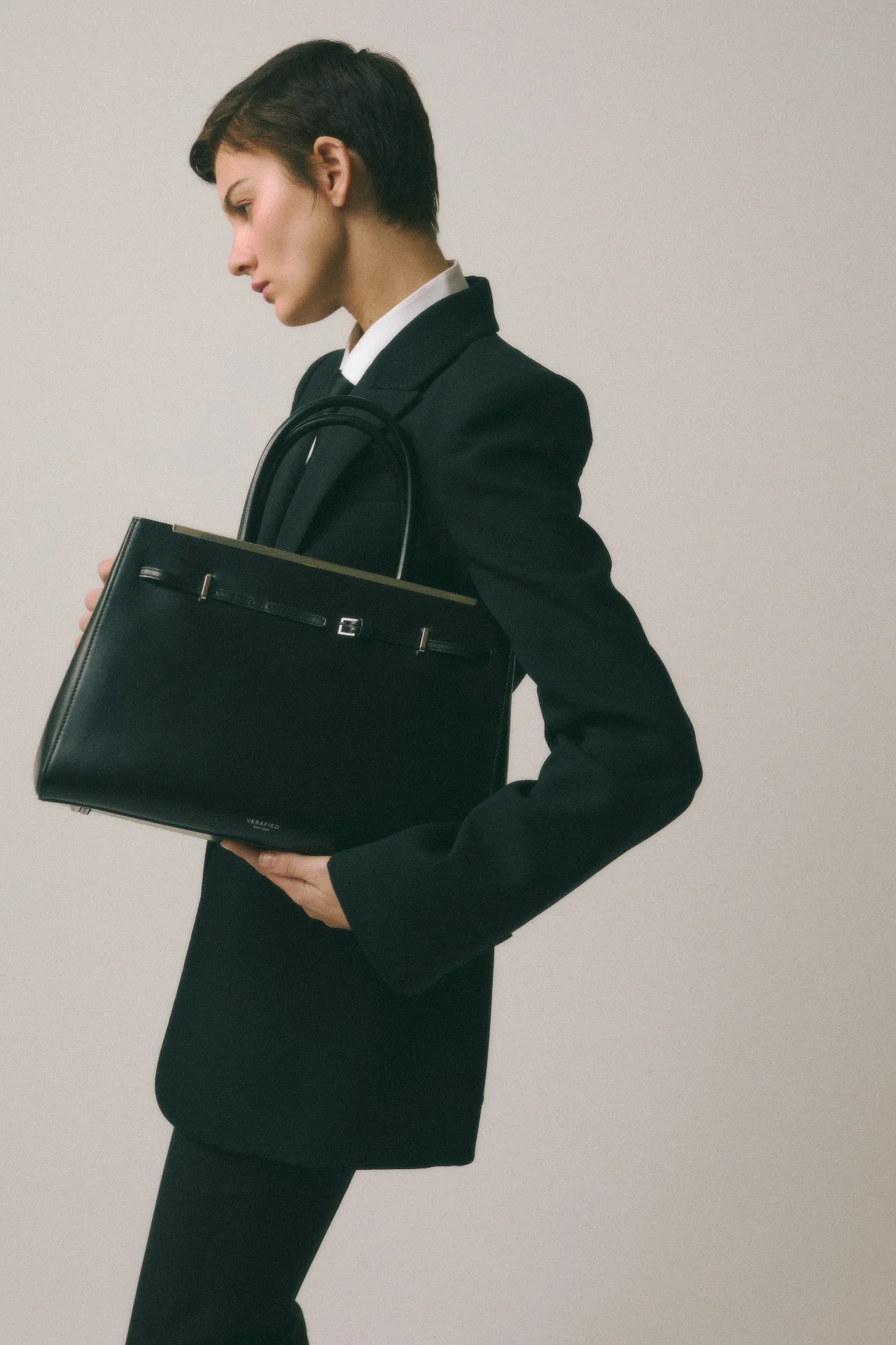 Noir Leather Book Tote Bag 33 - Image 8