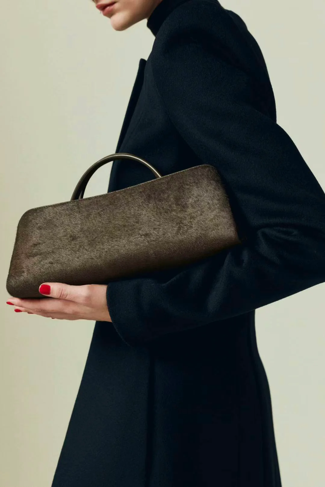 Olive Calf Hair Éclair Bag - Image 11