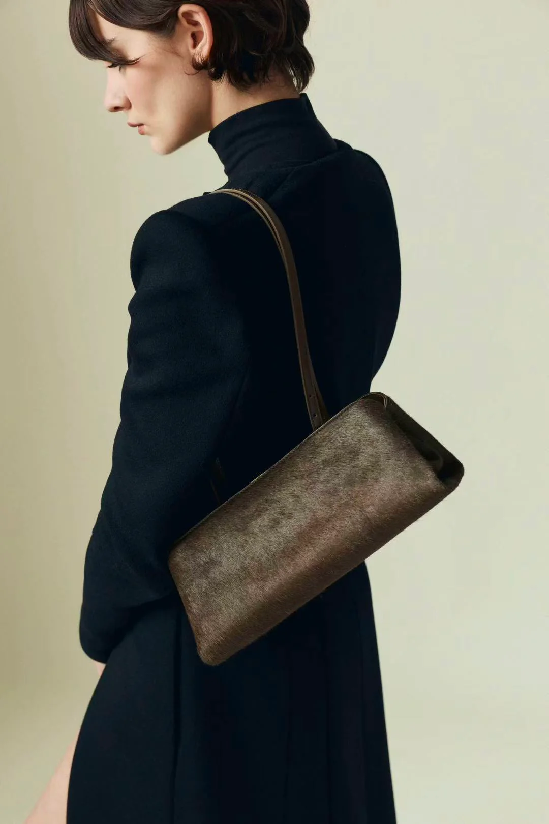 Olive Calf Hair Éclair Bag - Image 14