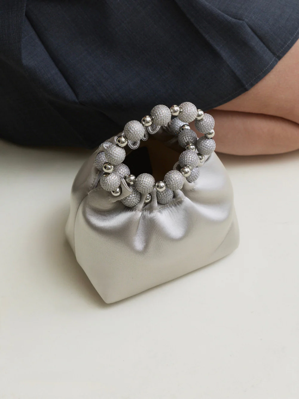 Mini Silver Diamond Handbag - Image 10